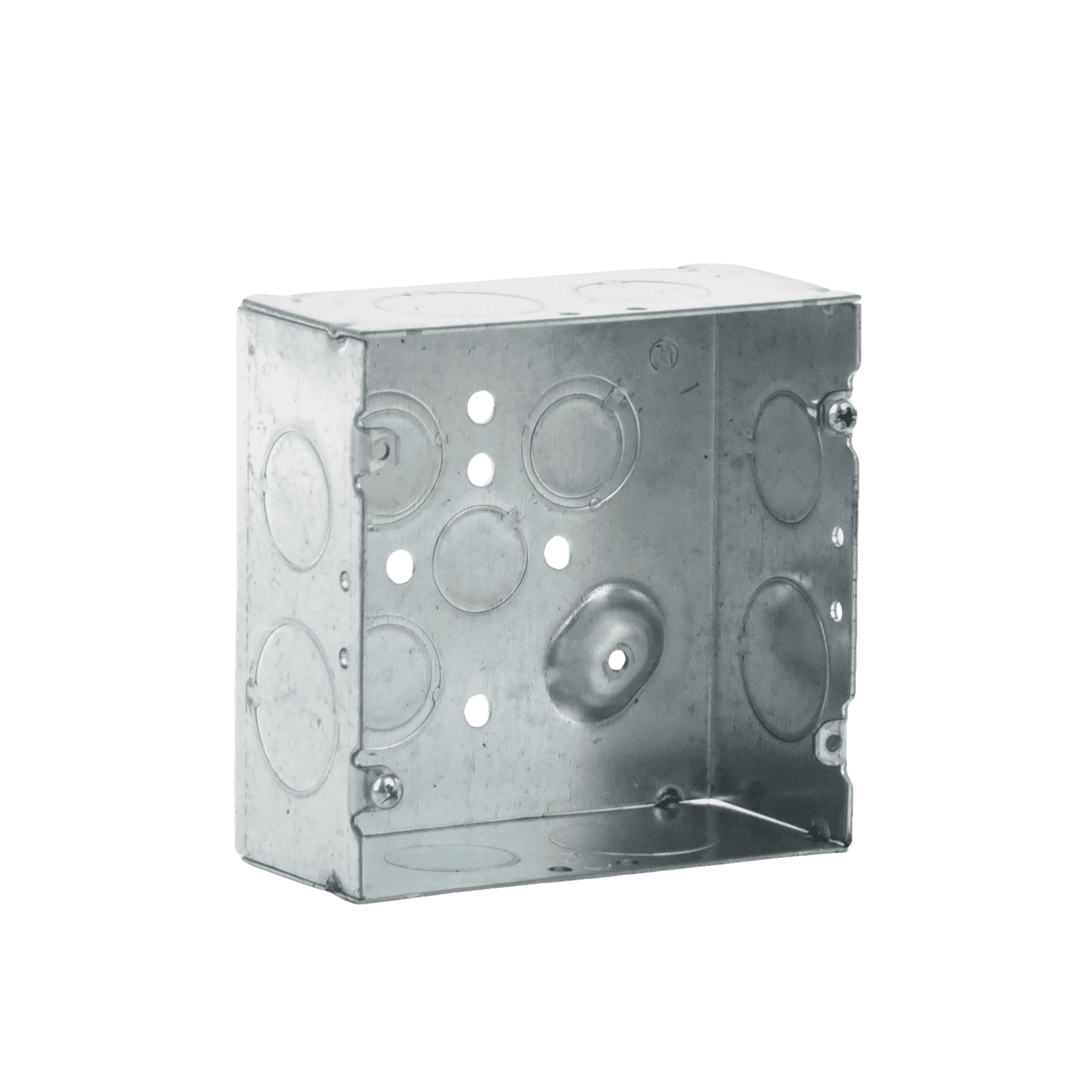 Caja Cuadrada 4 11/16″ x 4 11/16″/ Profundidad 2- 1/8″/ 4 Entradas 1″, 4 Entradas 3/4″, 1 Entrada 1/2″ y 3 TKO (1/2″-3/4″). HUB-265 - RACO