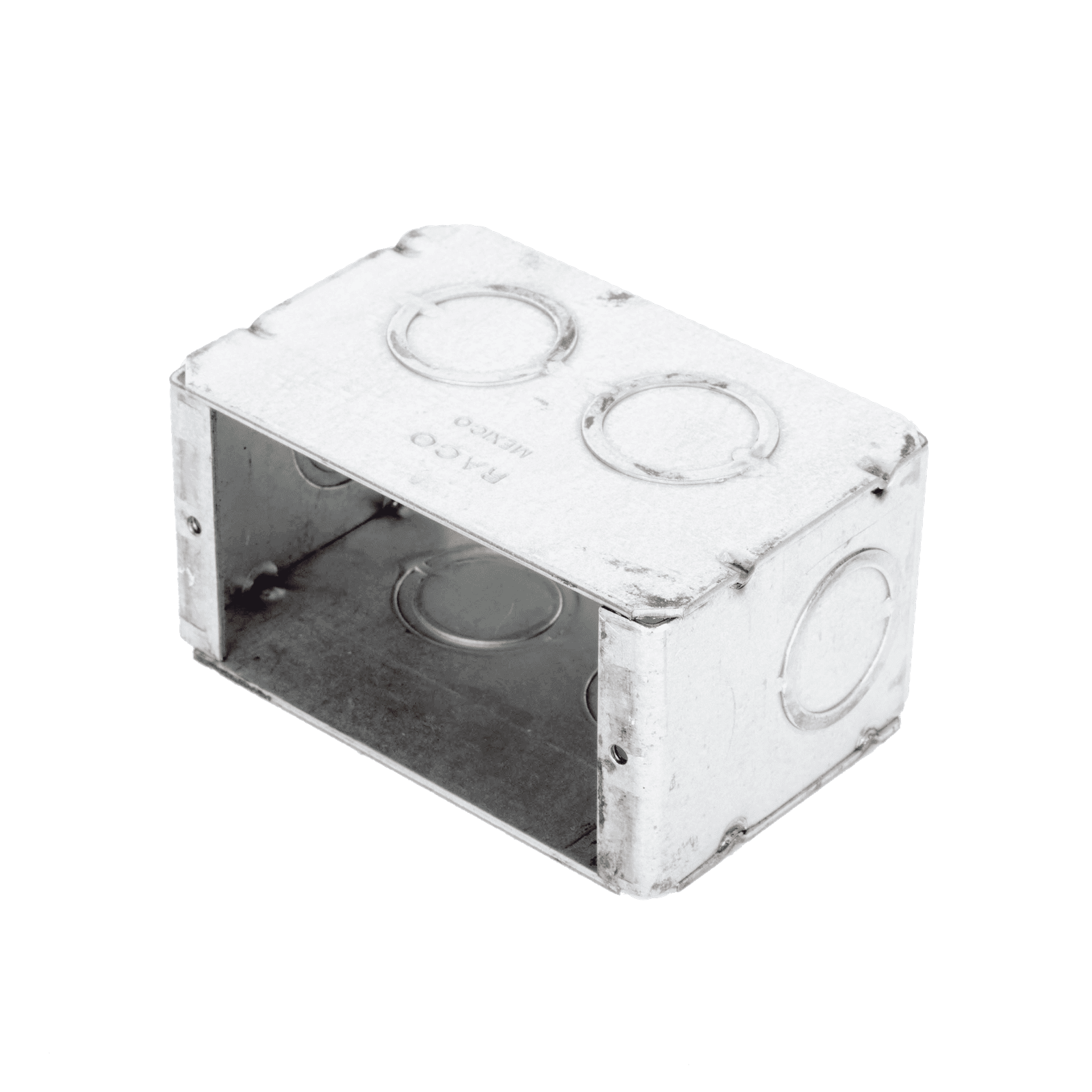 Caja (Chalupa ) Multigang de 1 Gang/ Profundidad de 2-1/2″/ 8 TKO (1/2″ y 3/4″). HUB-690 - RACO
