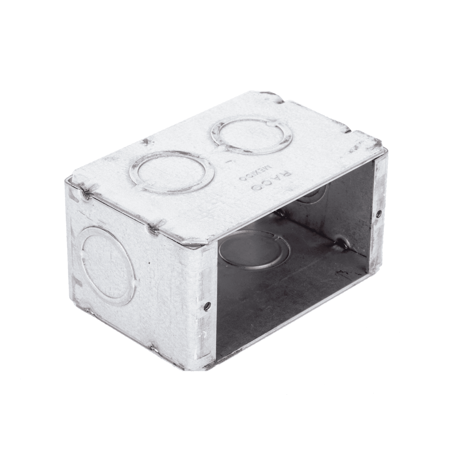 Caja (Chalupa ) Multigang de 1 Gang/ Profundidad de 2-1/2″/ 8 TKO (1/2″ y 3/4″). HUB-690 - RACO