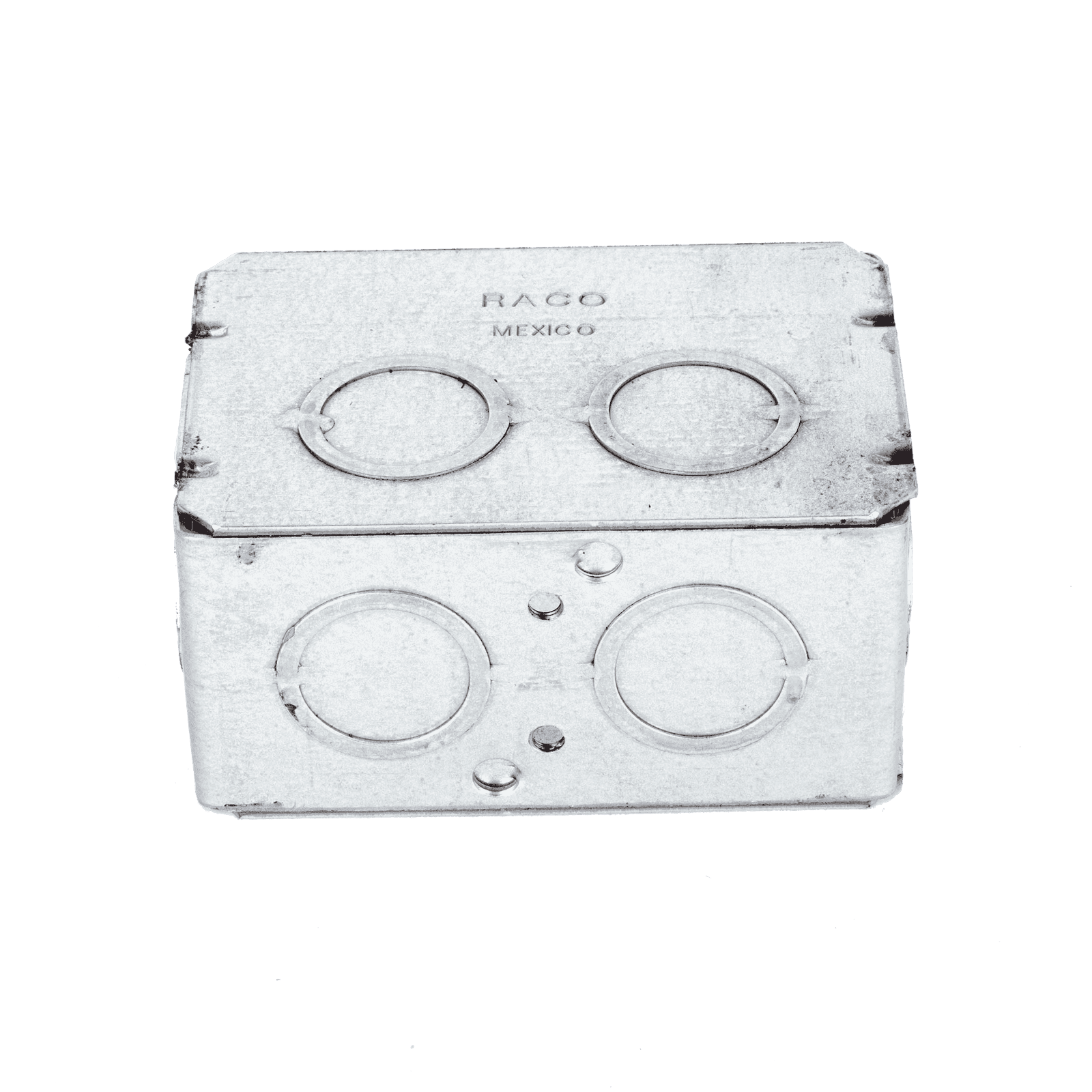 Caja (Chalupa ) Multigang de 1 Gang/ Profundidad de 2-1/2″/ 8 TKO (1/2″ y 3/4″). HUB-690 - RACO