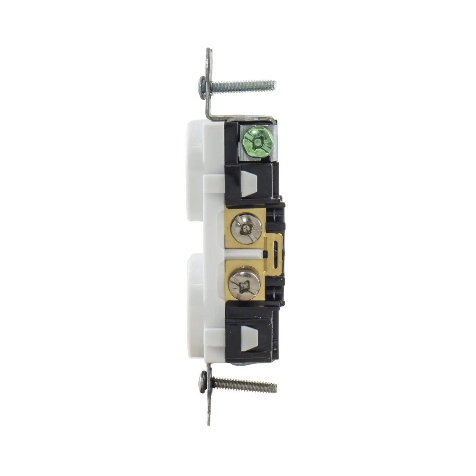 Contacto Dúplex 20 A, 125 V, 2 Polos, 3 Hilos, Cableado Posterior y Lateral, Color Blanco (Nema 5-20R). HUB-BR-20-WHI - HUBBELL