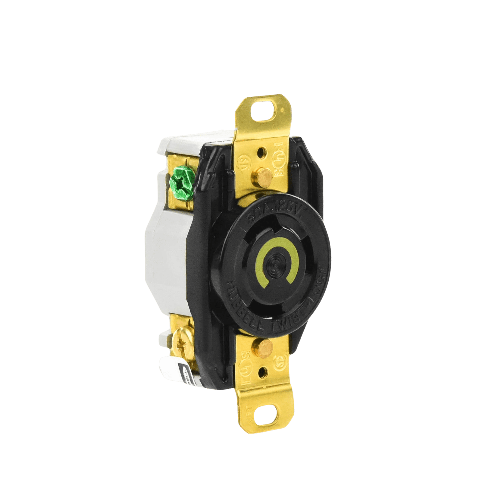 Receptáculo de Media Vuelta Industrial 30 A 125 V CA 2 Polos 3 Hilos (Nema L5-30R) Color Negro. HUB-HBL-2610 - HUBBELL