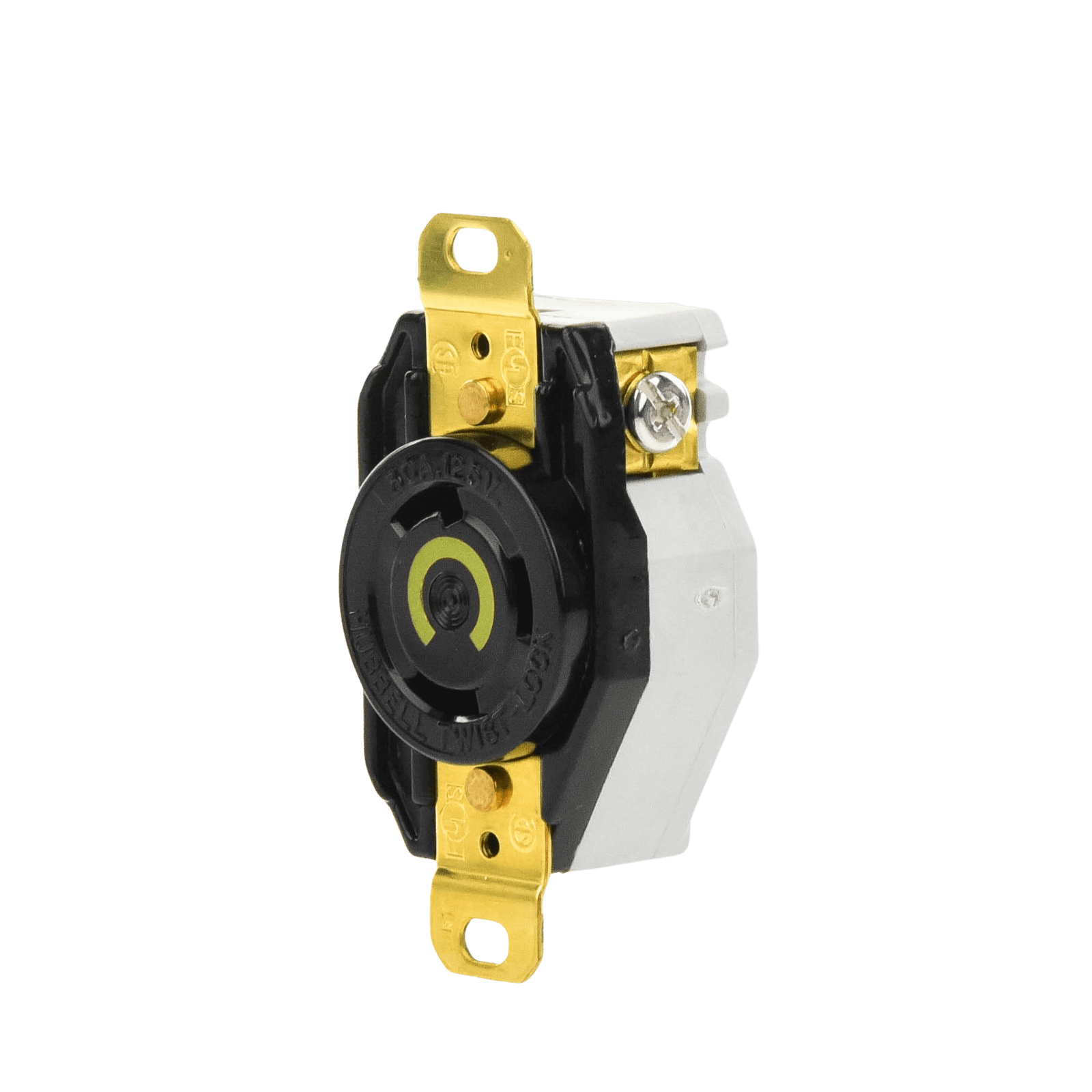 Receptáculo de Media Vuelta Industrial 30 A 125 V CA 2 Polos 3 Hilos (Nema L5-30R) Color Negro. HUB-HBL-2610 - HUBBELL