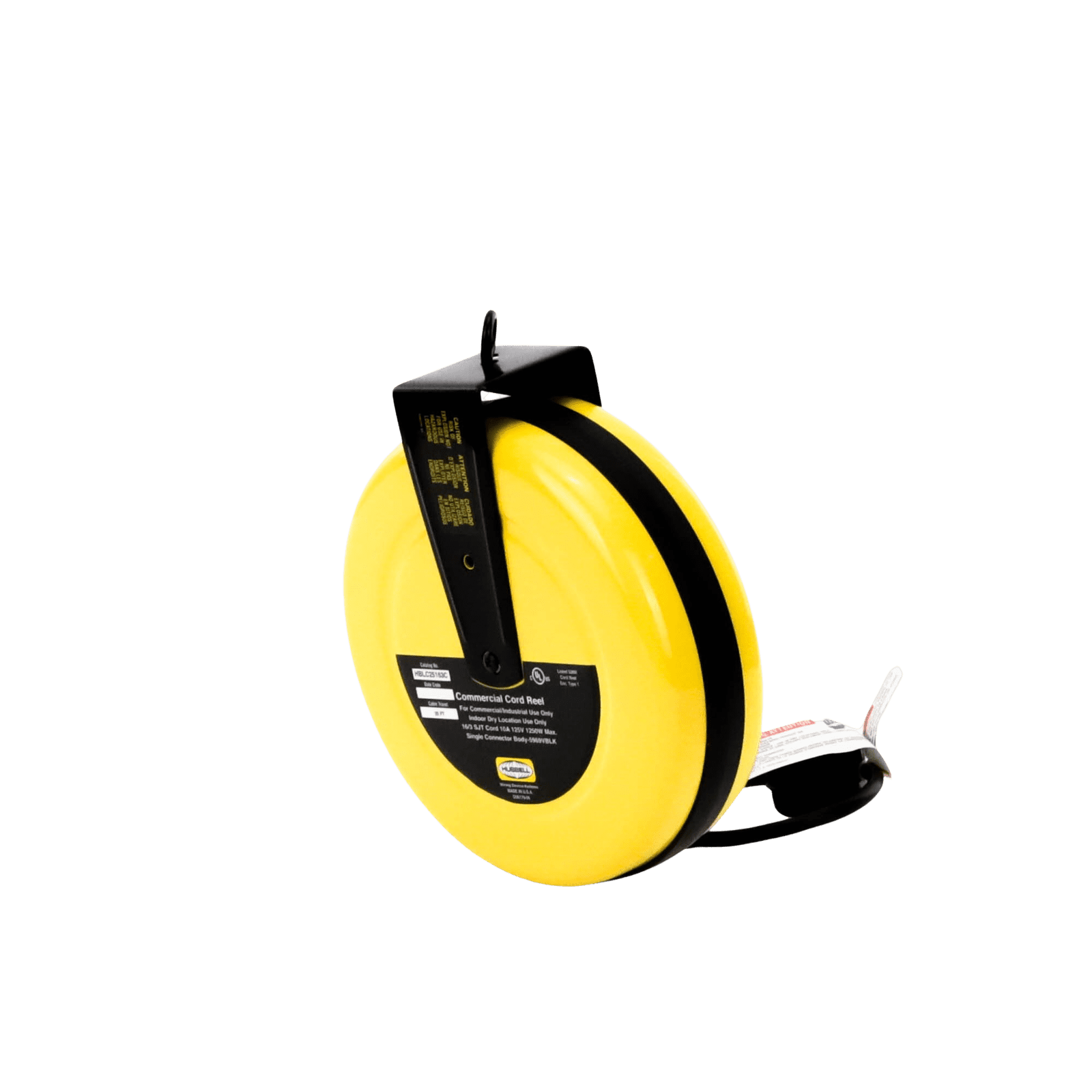 Carrete de Cable comercial (16/3 rudo), para 125 V CA, 10 A, 7.6 m de longitud con conector HBL5969VBLK. HUB-HBL-C25-163C - HUBBELL
