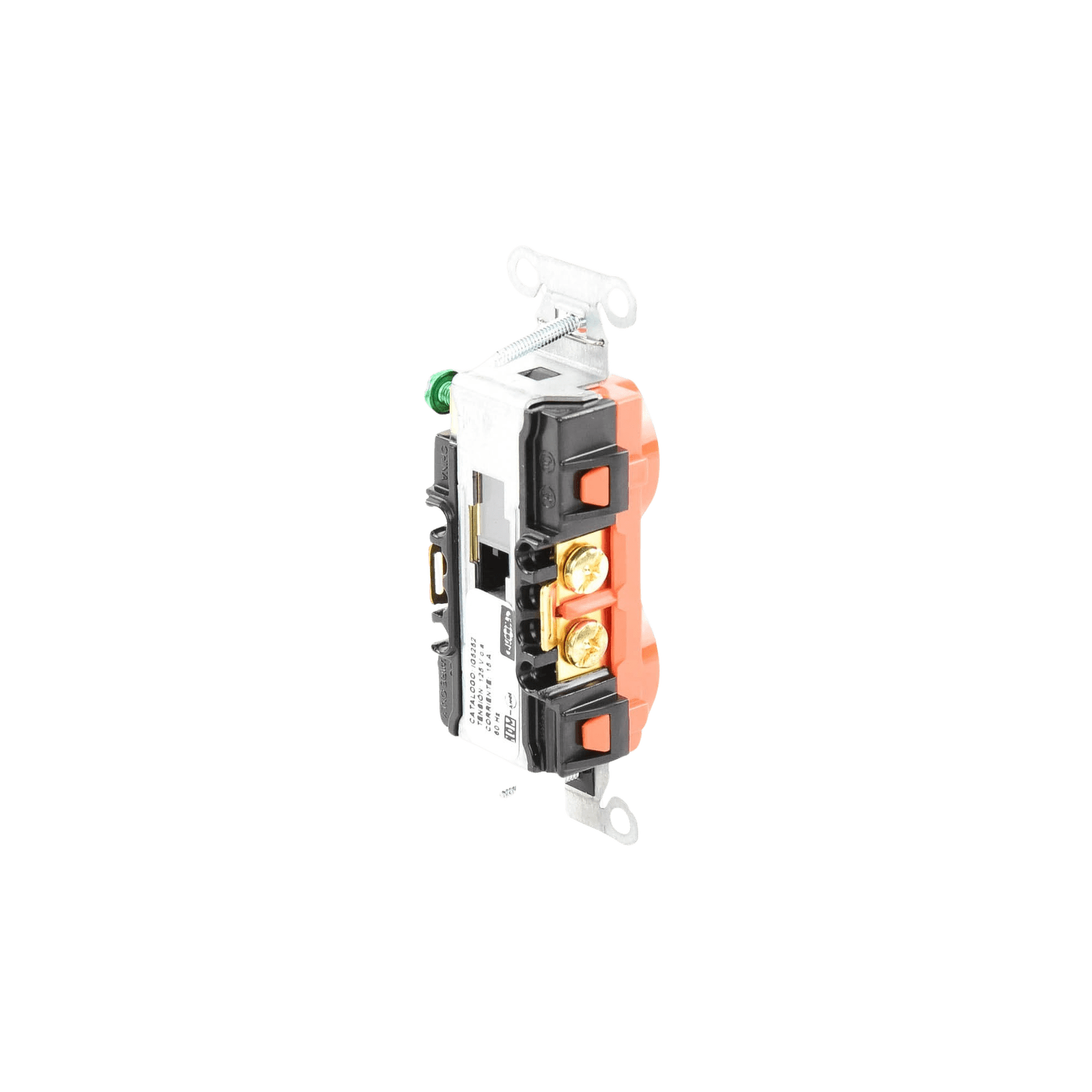 Contacto Dúplex Conexión a Tierra Aislada/ 15A 125V/ 2 polos 3 Hilos/ Nema 5-15R /Grado Comercial/ Color Naranja. HUB-IG-5252 - HUBBELL