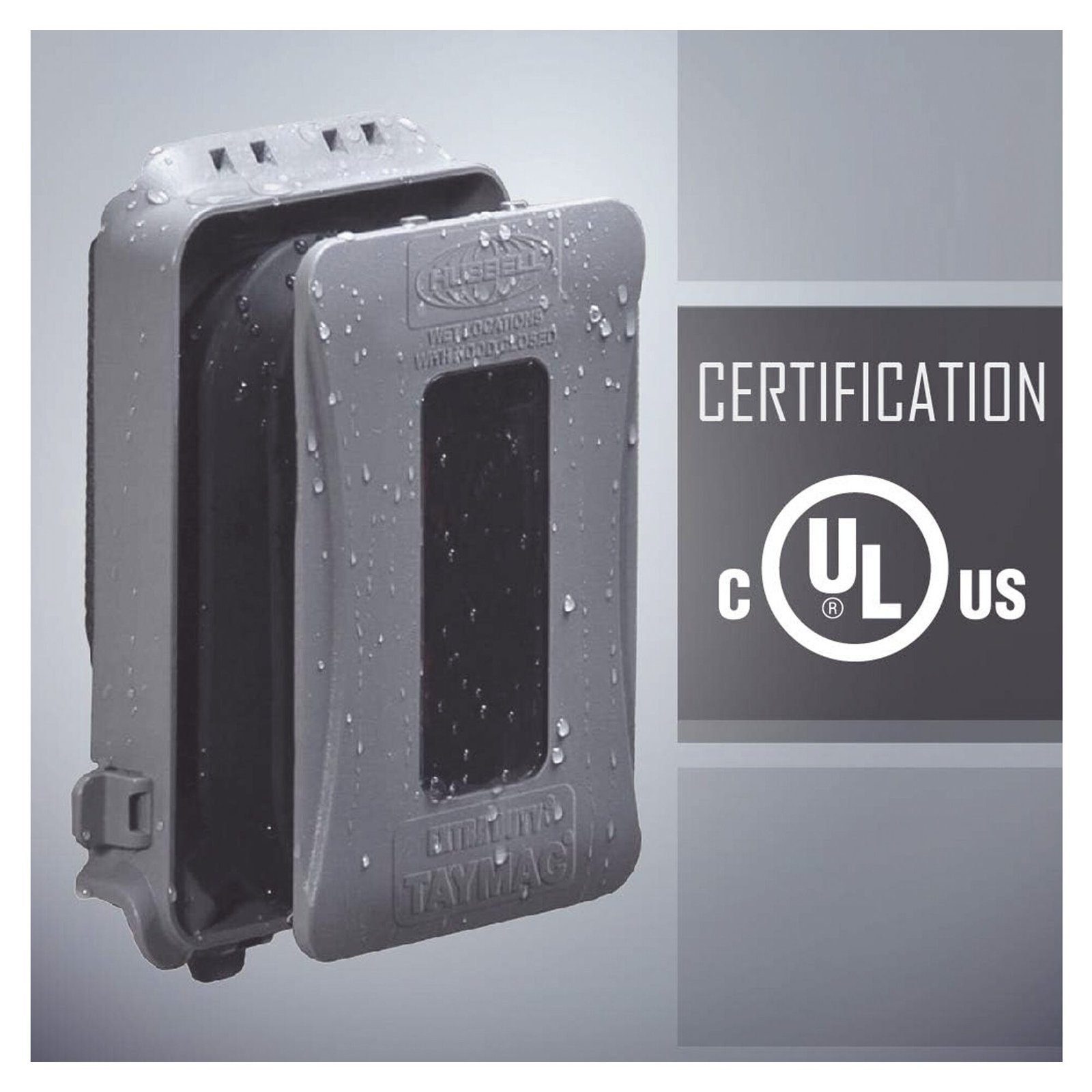Cubierta Impermeable/ 1 Unidad/ Horizontal-Vertical/ Servicio Pesado/ Expandible/ Color Gris. HUB-ML500G - HUBBELL