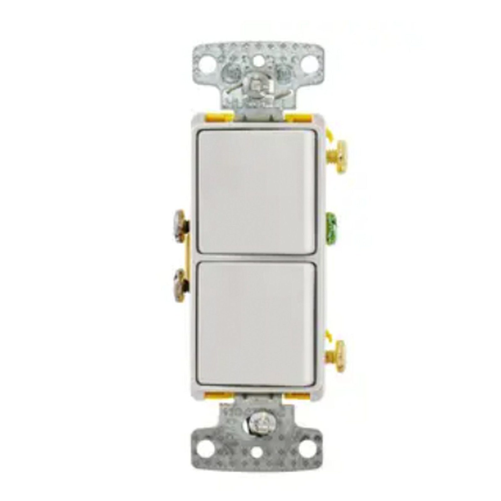 Interruptor Residencial 15 A 120-277 V, con 2 Bases Unipolares, Cableado lateral, Color Blanco. HUB-RCD-101W - HUBBELL