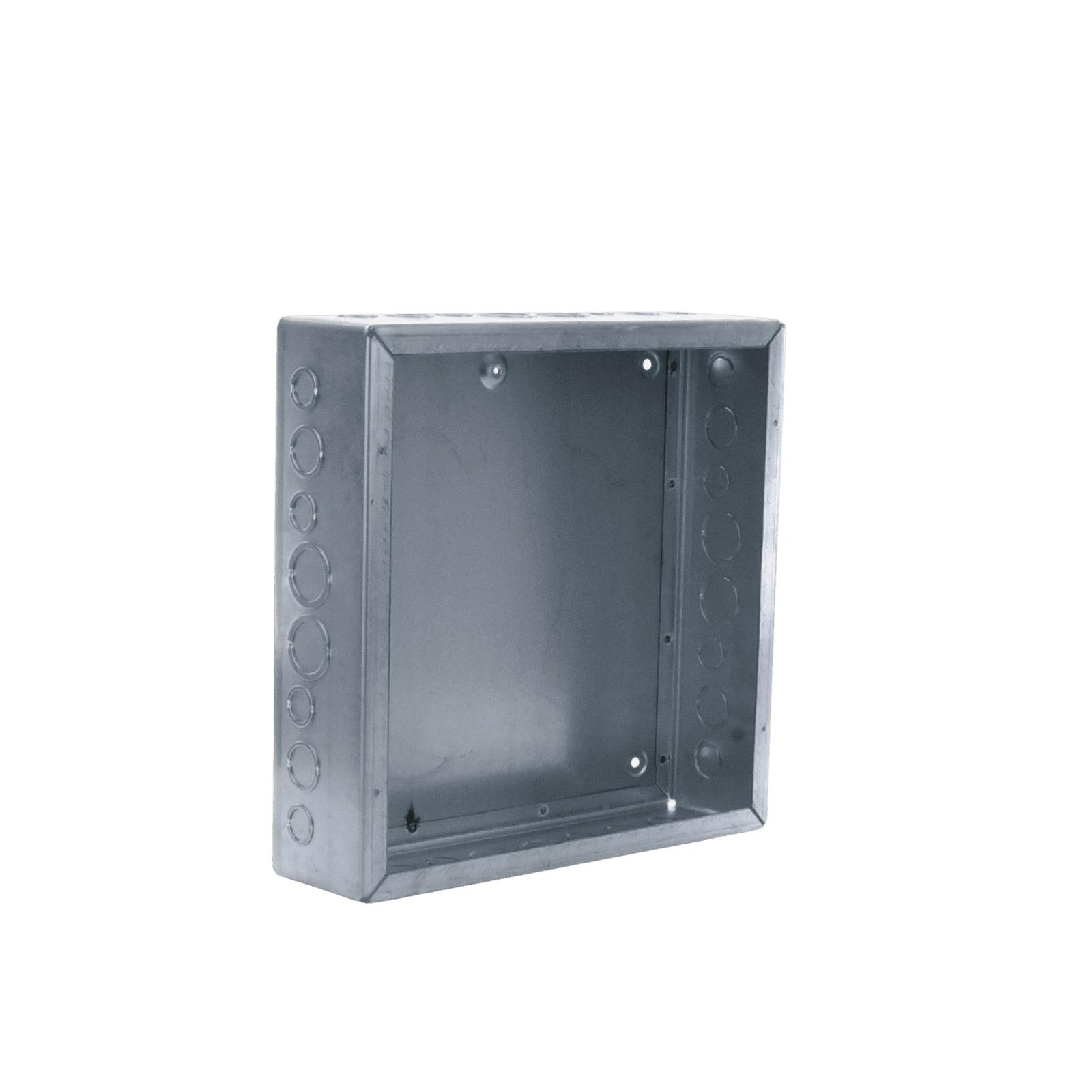 Caja Extra Grande 15″x15″x 4″/ Profundidad 4″/Entradas Laterales – Finales 4 Entradas de 1/2″- 3/4″, 2 Entradas de 3/4″ – 1″ y 2 Entradas de 1″- 1 1/4″/ Incluye tapa / Incluye tapa. HUB-SC-1515-04G - RACO