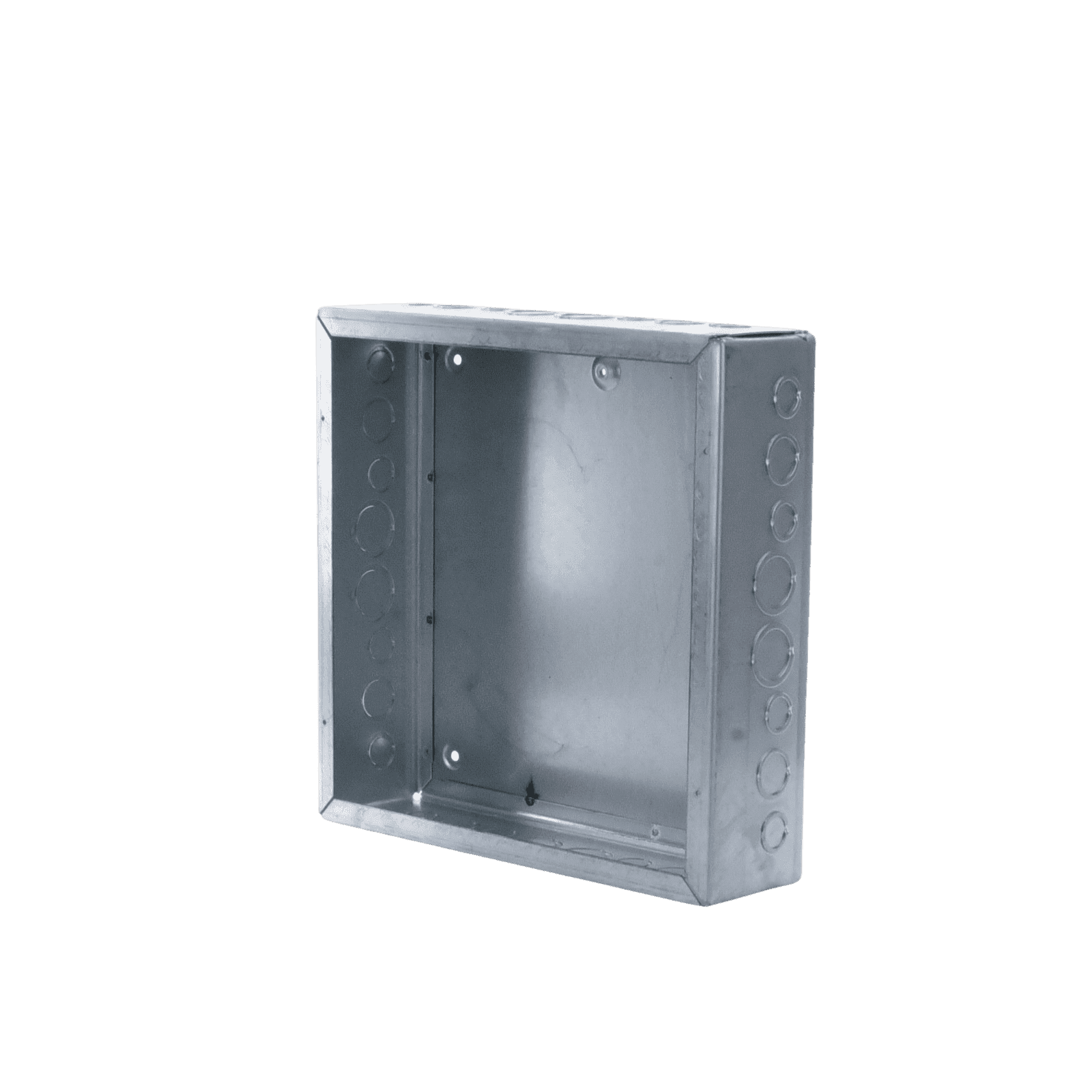 Caja Extra Grande 15″x15″x 4″/ Profundidad 4″/Entradas Laterales – Finales 4 Entradas de 1/2″- 3/4″, 2 Entradas de 3/4″ – 1″ y 2 Entradas de 1″- 1 1/4″/ Incluye tapa / Incluye tapa. HUB-SC-1515-04G - RACO