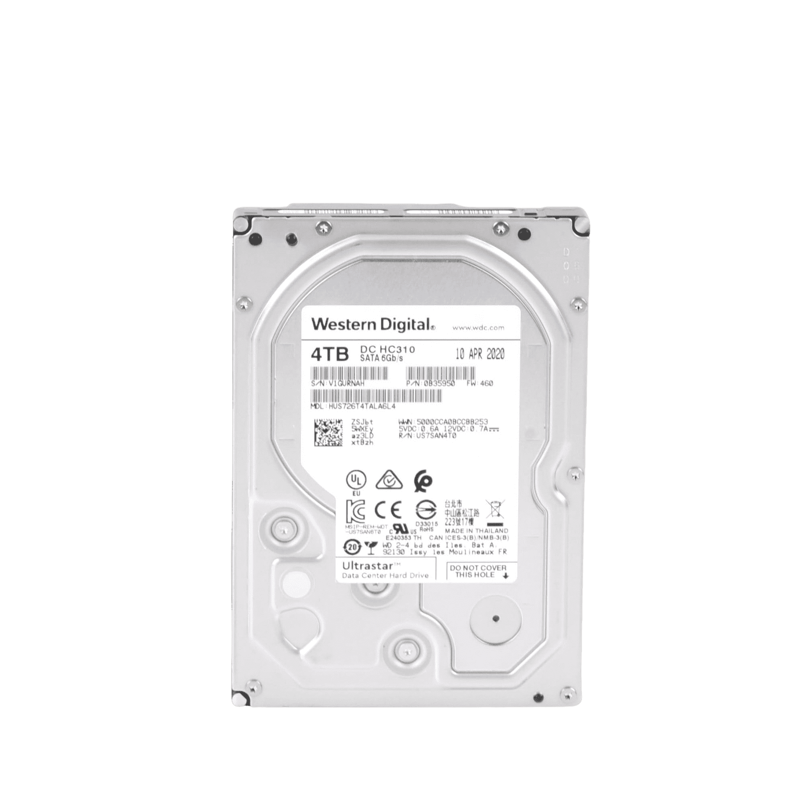 Disco Duro Enterprise 4 TB / Wester Digital (WD) / Serie Ultrastar / Recomendado para Data Center y NVRs de Alta Capacidad / Alto Performace HUS726T4TALA6L4 - Western Digital (WD)
