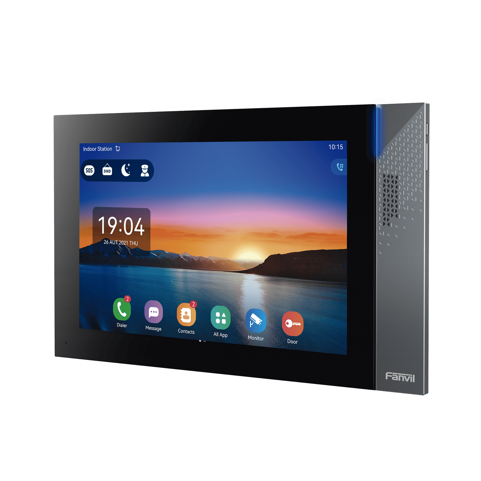 Monitor IP/SIP para interior con Android, Wi-Fi, Bluetooth, Pantalla táctil de 10.1″, audio de 2 vías, PoE, 8 interfaces de entrada de alarma. I57A - FANVIL