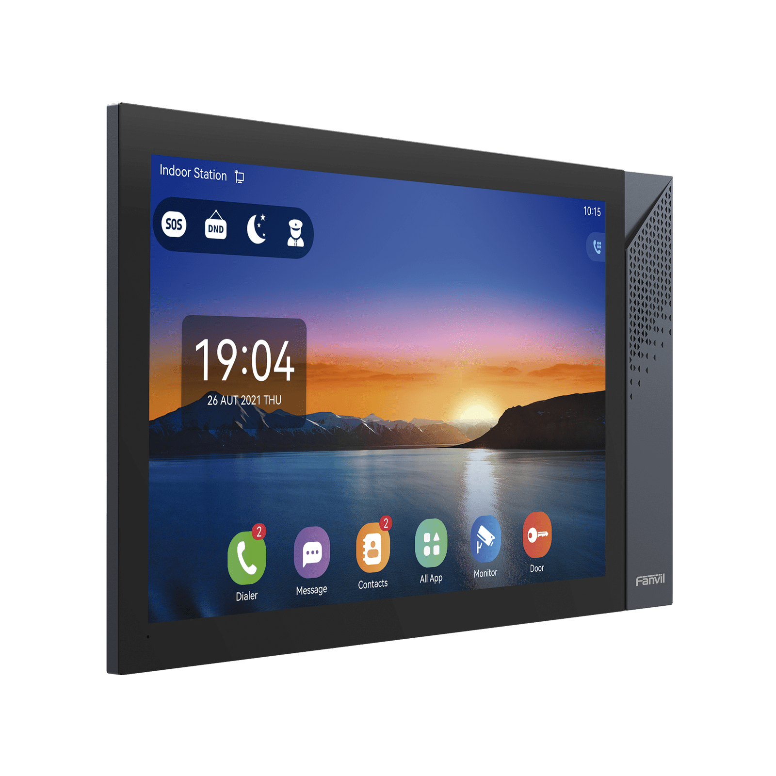 Monitor IP/SIP para interior con Android, Wi-Fi, Bluetooth, Pantalla táctil de 10.1″, audio de 2 vías, PoE, 8 interfaces de entrada de alarma. I57A - FANVIL