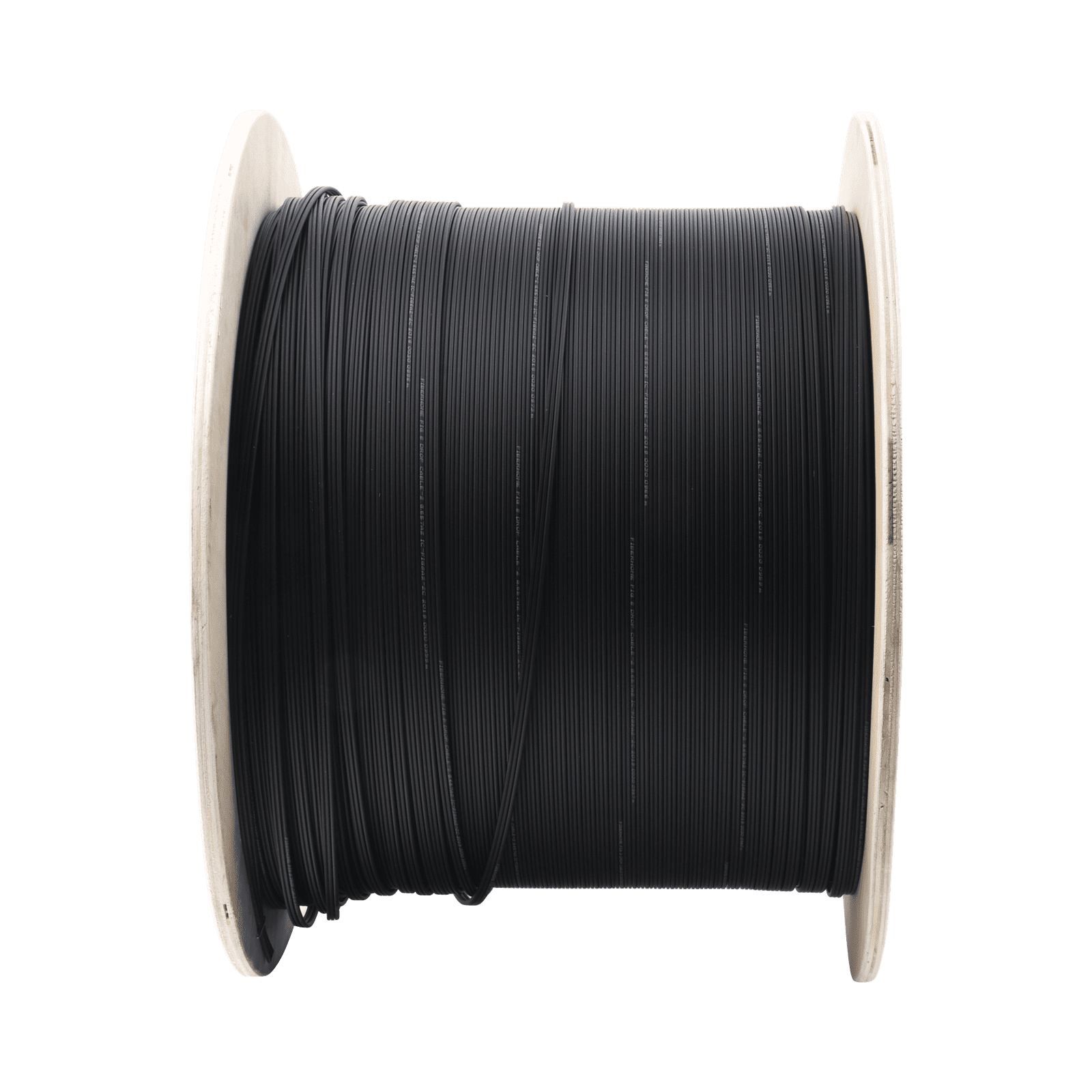 Carrete de 1 km de Fibra Óptica Aérea Mini Figura 8 G.657A2 tipo Drop, Monomodo de 2 Hilos (bifibra), Diseñada para Fusionarse, Color Negro, Span 80, (No Soporta Conectores Mecánicos) IC-FIG8A2-2C - LINKEDPRO BY FIBERHOME