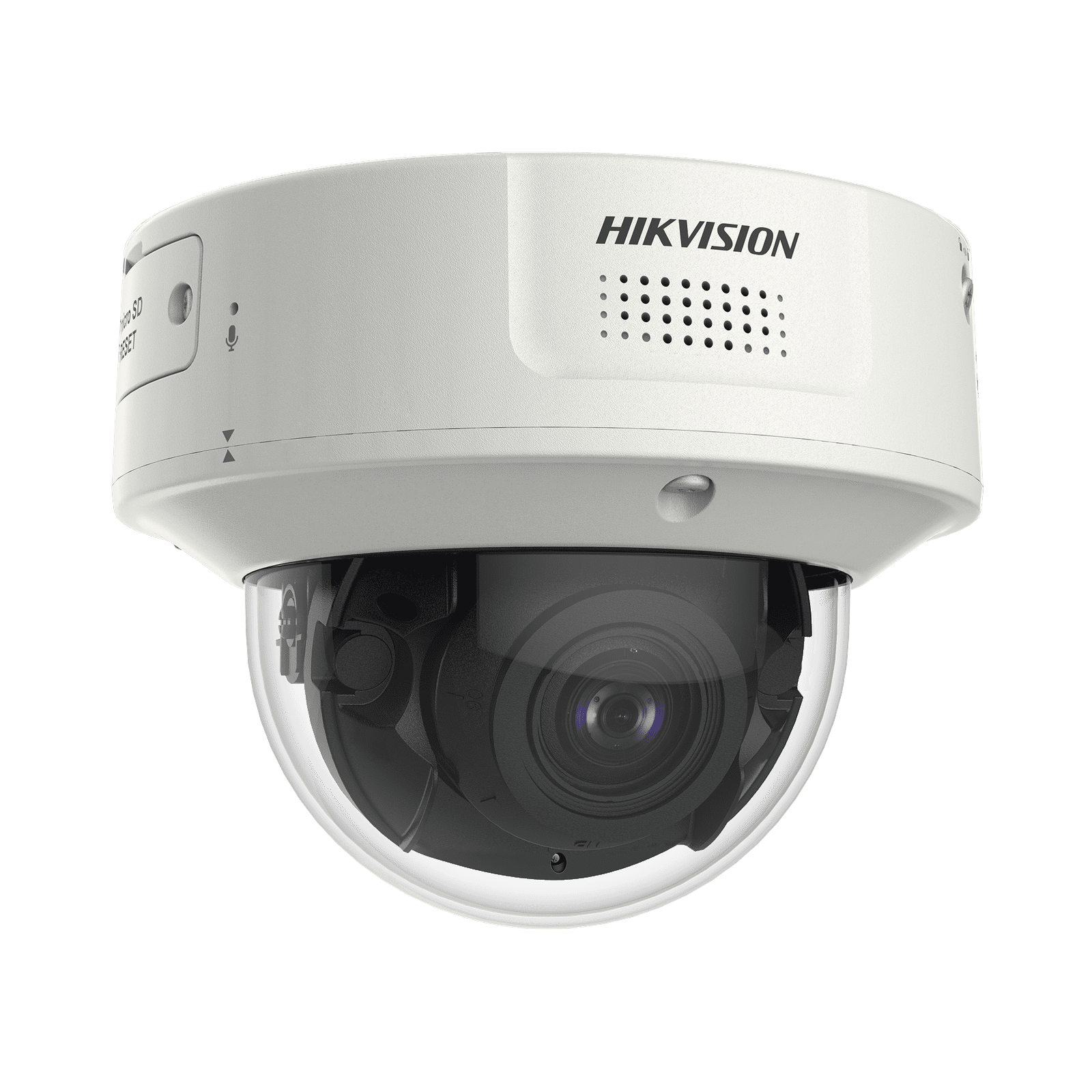 Domo IP 8 Megapixel / Lente Mot. 2.8 a 12 mm / DARKFIGHTER / WDR 120 dB / IK10 / 30 mts IR / Conteo Facial / Detección Facial / Interior / PoE / Búsqueda por Atributos / Micrófono Integrado / Micro SD IDS-2CD7186G0-IZS(D) - HIKVISION