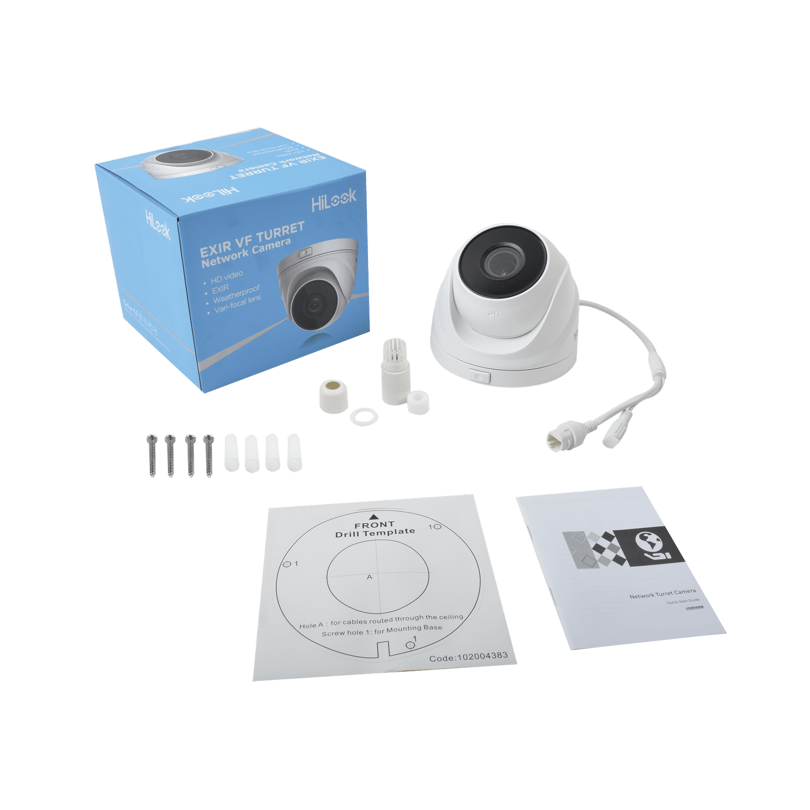 Turret IP 4 Megapixel / Lente Motorizado 2.8 – 12 mm / 30 mts IR EXIR / PoE / Exterior IP67 / WDR 120dB / Micro SD / H.265+ / Onvif IPC-T641H-Z(C) - HiLook by HIKVISION