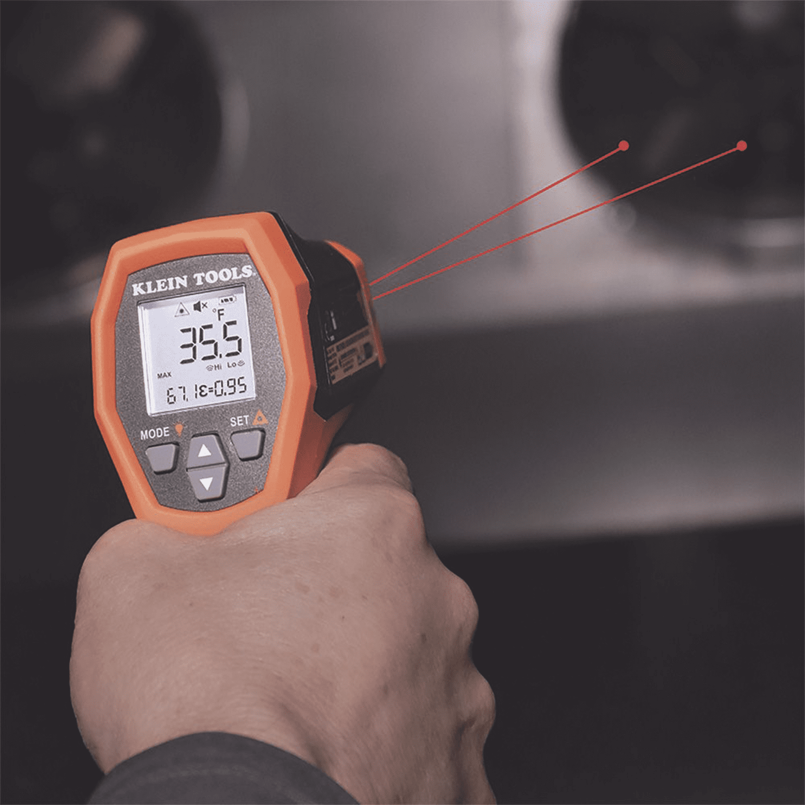 Termómetro Infrarrojo de Doble Láser  20:1. (-40° a 650° C). IR-10K - KLEIN TOOLS