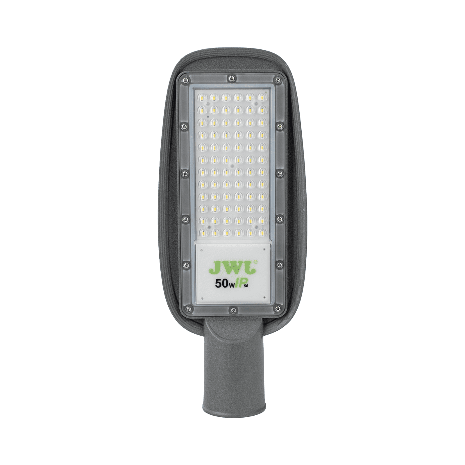 Luminaria LED con Fotocelda 50 W/ 100 – 265 V CA ~50/60 Hz / Color Blanco/ Dimensiones 160 x 390 x 78 mm / Ángulo de Luz 135°. JALP02-50X - JWJ