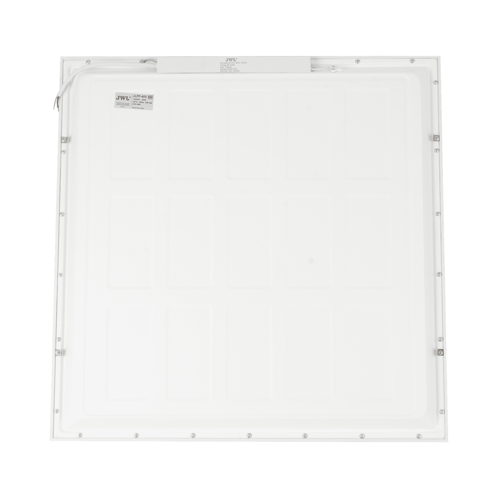 Panel LED / Empotrado o Suspendido / 60 x 60 cm / 40 W / 127 Vca~60Hz / Vida Útil de 50,000 horas / Ángulo de Luz de 140° JLPP-40X - JWJ