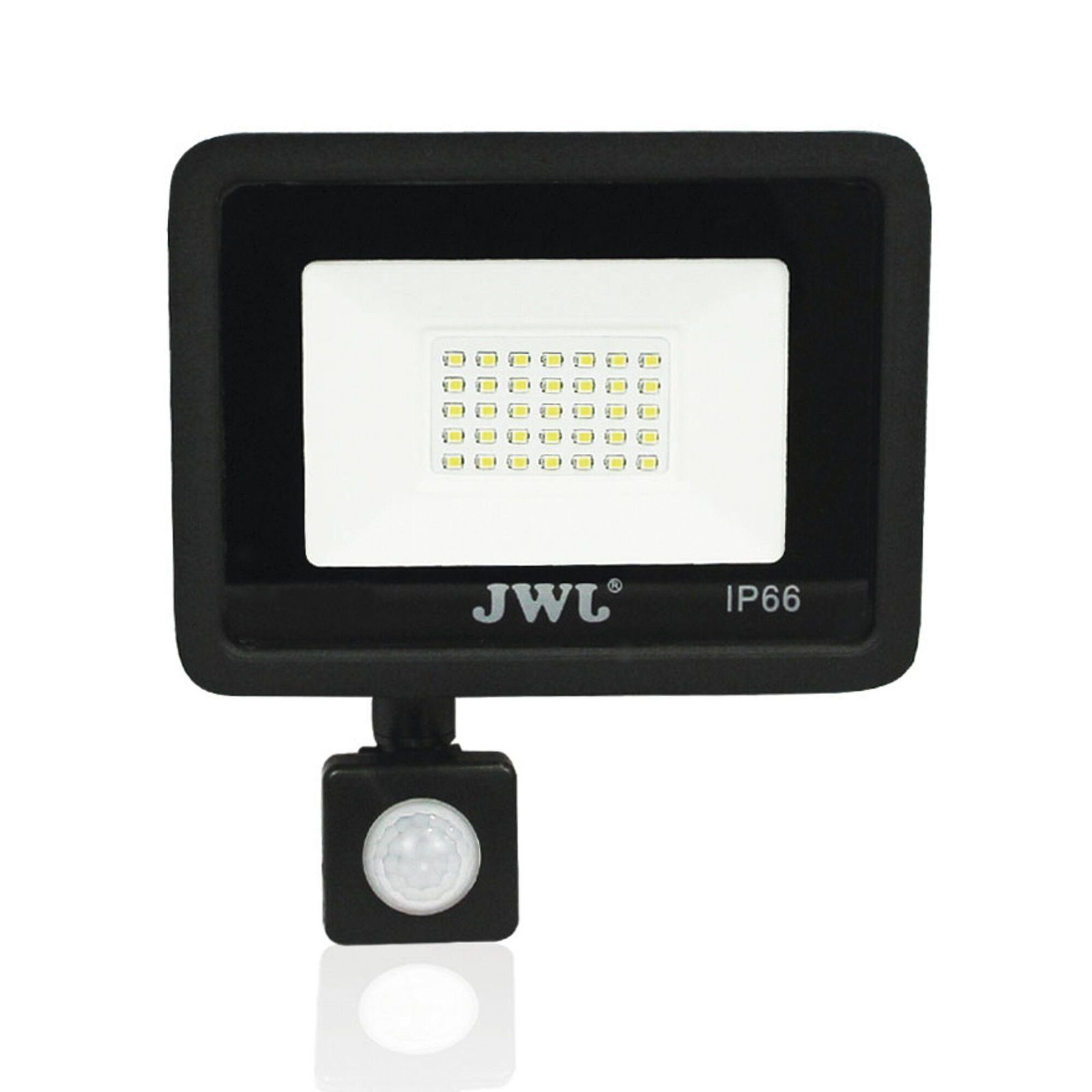 Reflector con Sensor de Movimiento 20 W /125 x 158 mm / 85 – 265 Vca~ 50/60Hz / Ultra delgado / Uso en exterior – interior. JLRE-20SM - JWJ