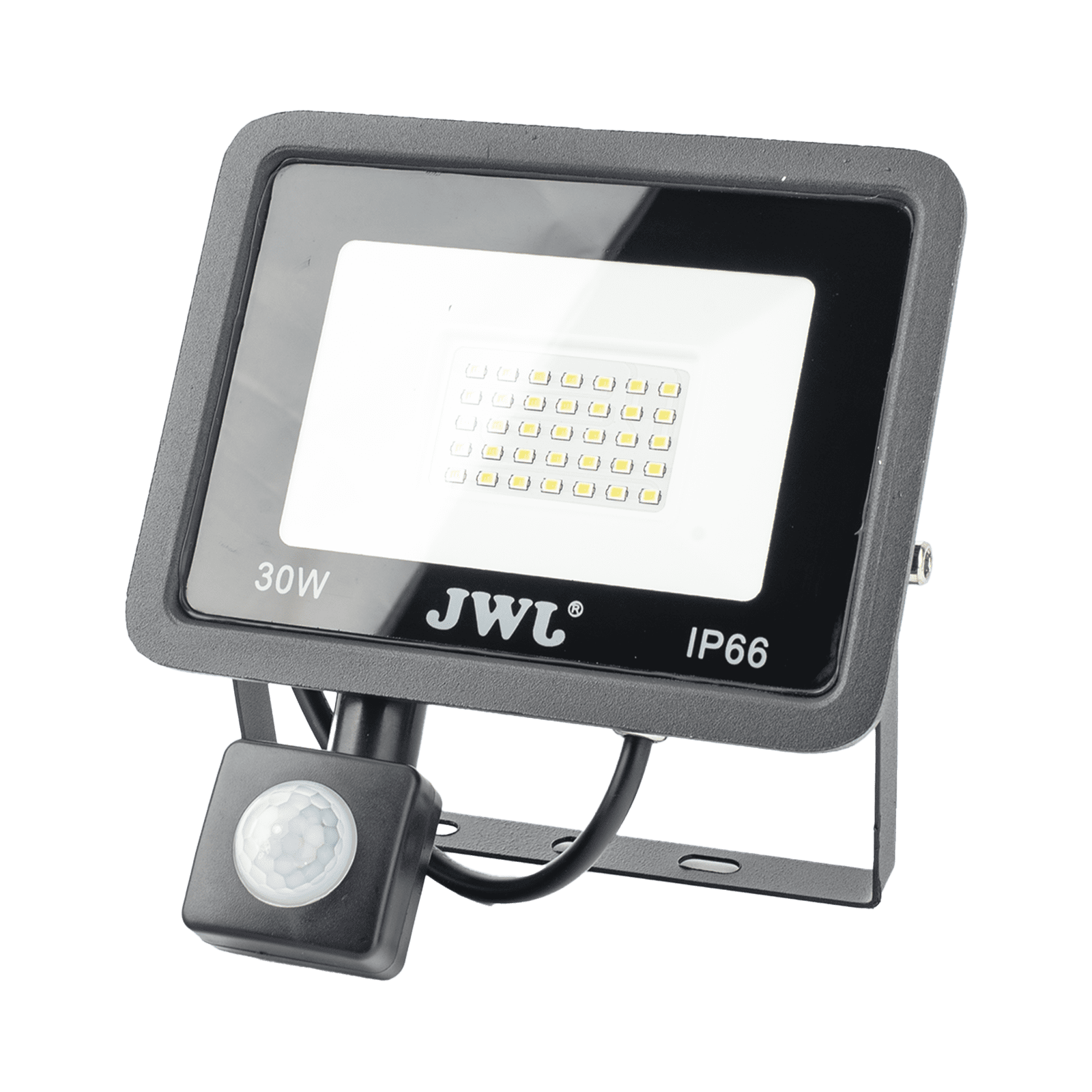 Reflector con Sensor de Movimiento 30 W /164 x 193 mm / 85 – 265 Vca~ 50/60Hz / Ultra delgado / Uso en exterior – interior. JLRE-30SM - JWJ