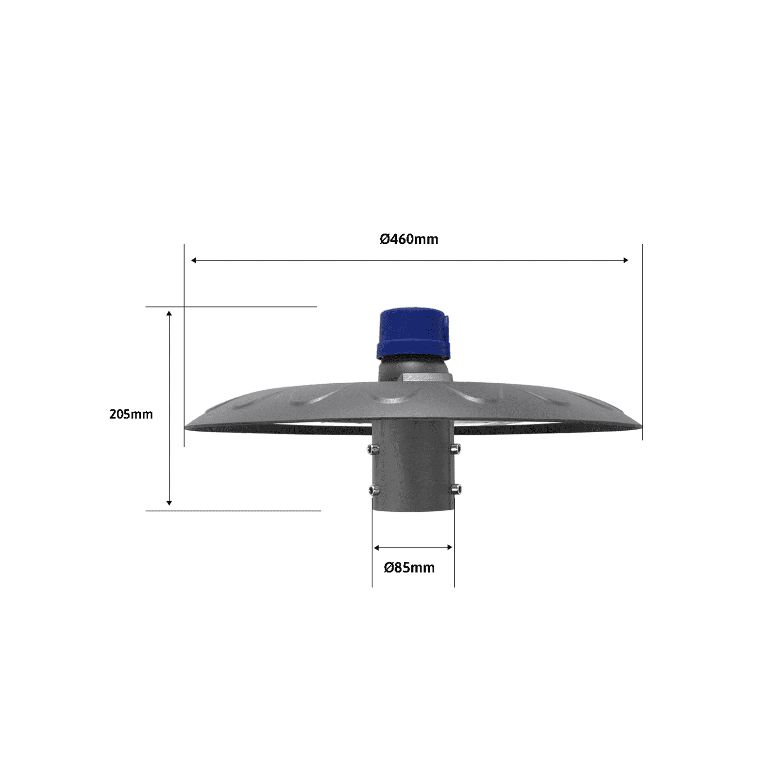 Campana Led Industrial UFO / 100 W / Suspendido-Poste / 85 – 265 Vca / Luz Fría (6500°K). JLRE-UFO-100T - JWJ