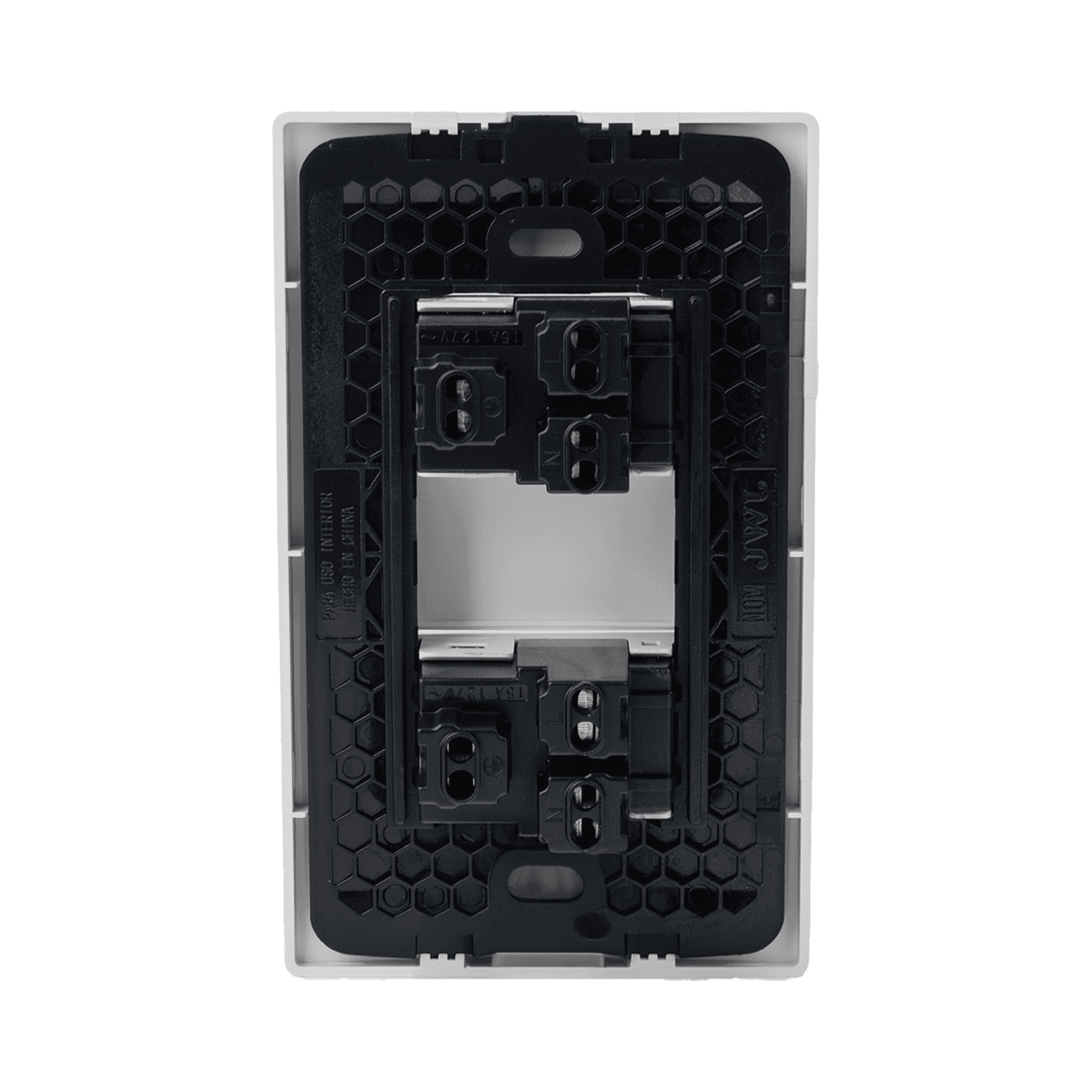 Placa con 2 Tomas de Corriente 2P Y T / 127 V~60 HZ 15 A / 1 Modulo. JTL-B72-23 - JWJ