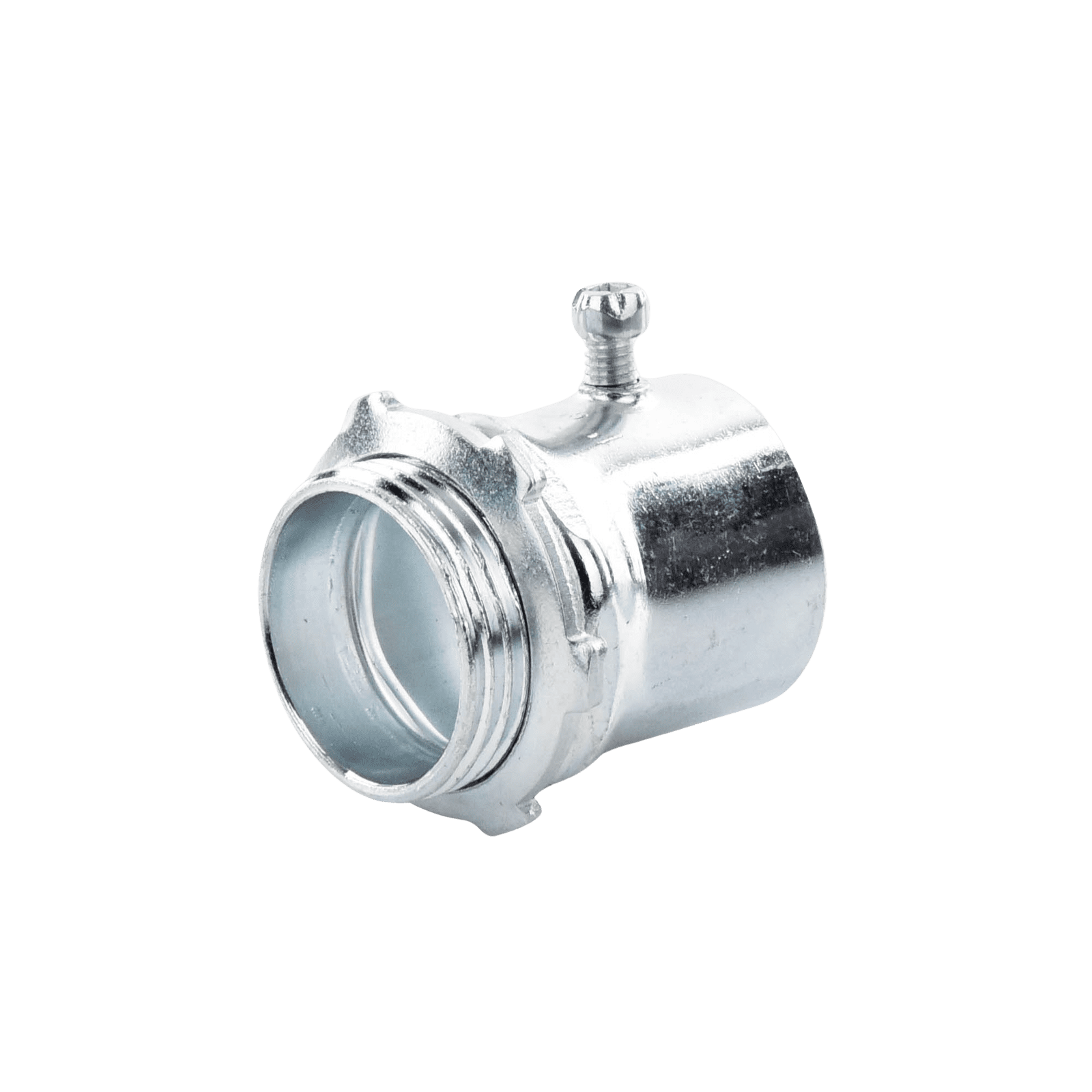 Conector 1 1/2″ (38mm) pared delgada con tornillo galvanizado etiqueta verde JU-PD-112-CON - JUPITER
