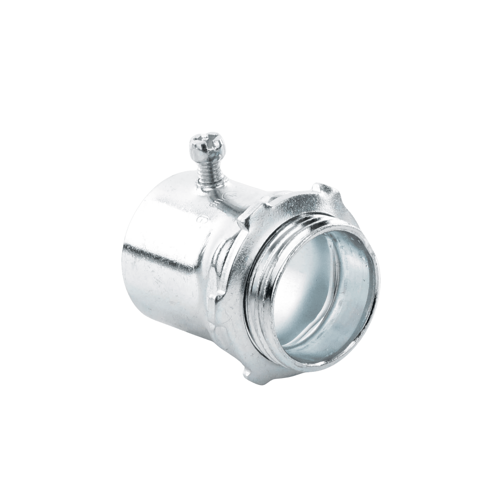 Conector 1 1/2″ (38mm) pared delgada con tornillo galvanizado etiqueta verde JU-PD-112-CON - JUPITER
