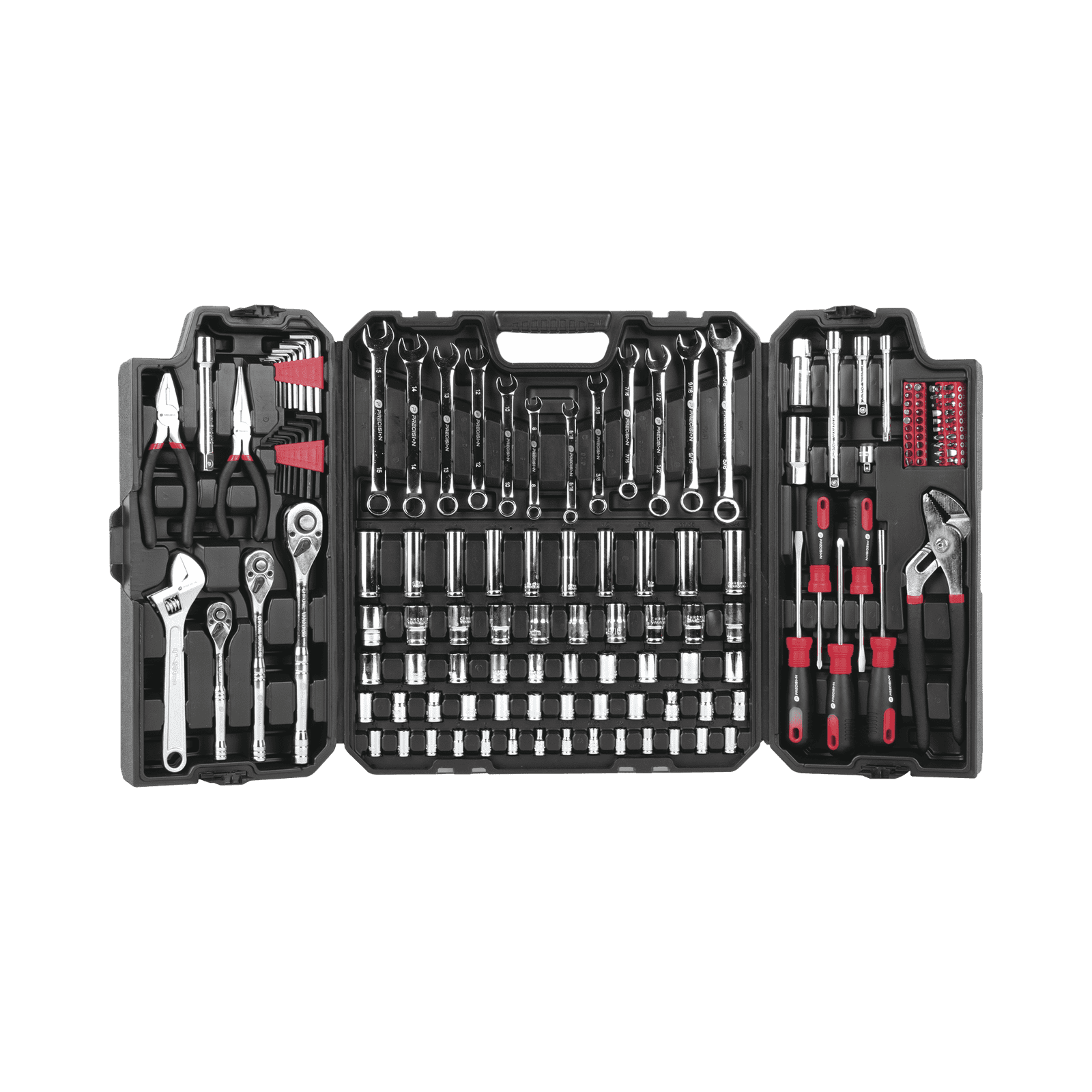 Juego de Herramientas con 144 piezas totales. Pulgadas + Milimétricas. Presentación Maletín. PST-144-MA - PRECISION