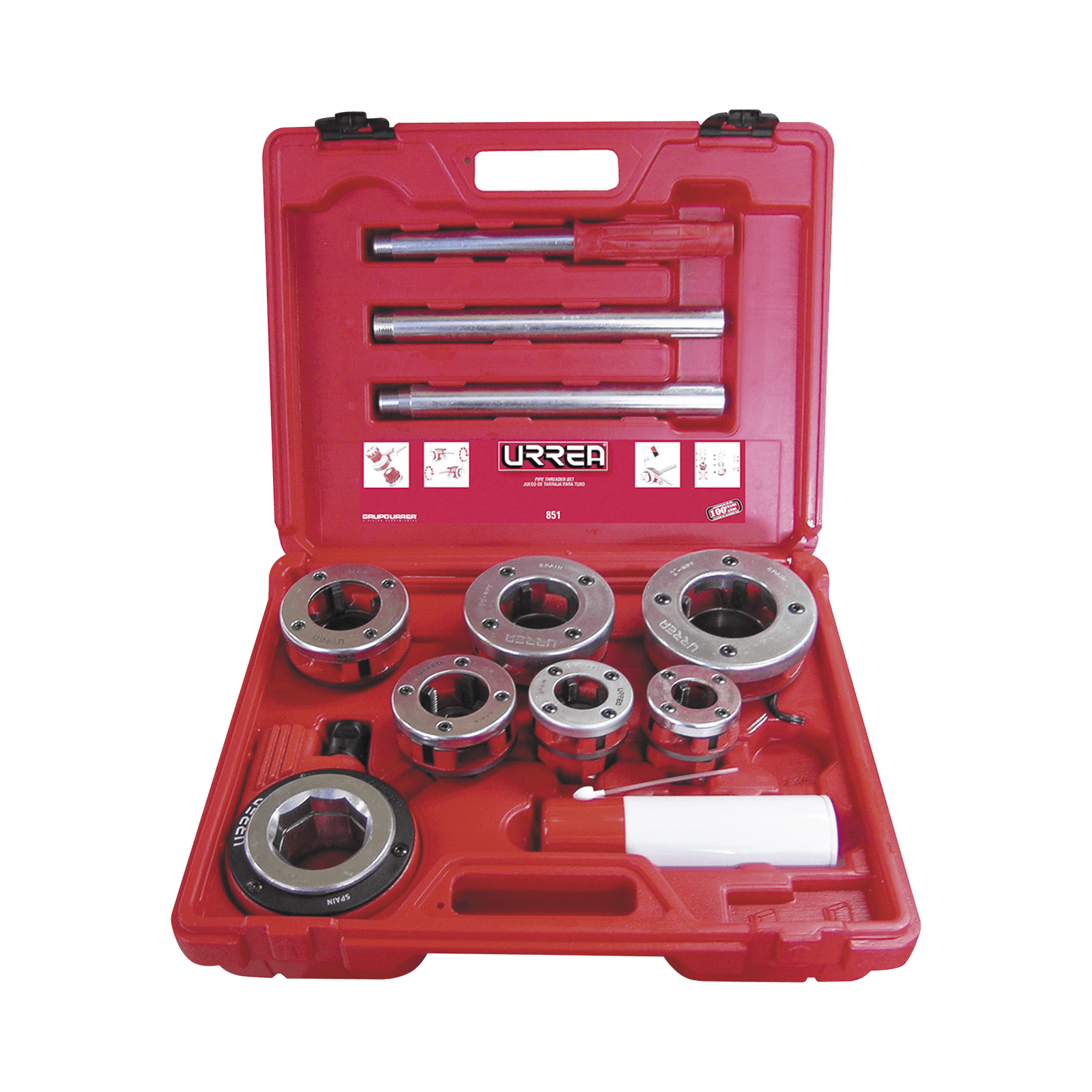 Juego de Tarraja de dados para tubo 1/2″ – 2″ NPT 9 piezas SYS-851 - URREA