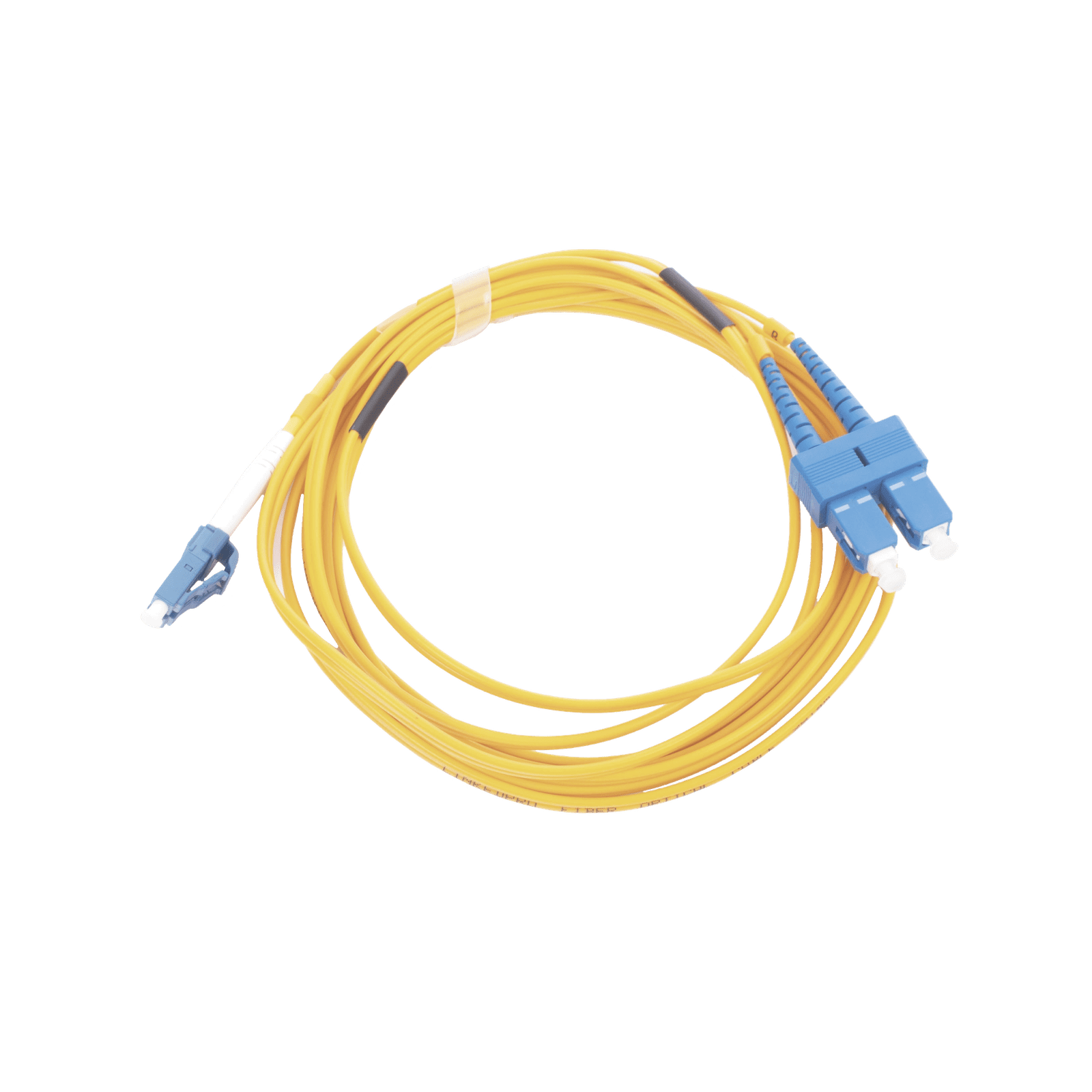 Jumper de Fibra Óptica Monomodo 9/125 LC/UPC-SC/UPC, PVC, 2.0 mm, Dúplex, amarillo, 3 metros LP-FO-D-LCU-SCU-03 - LINKEDPRO BY EPCOM