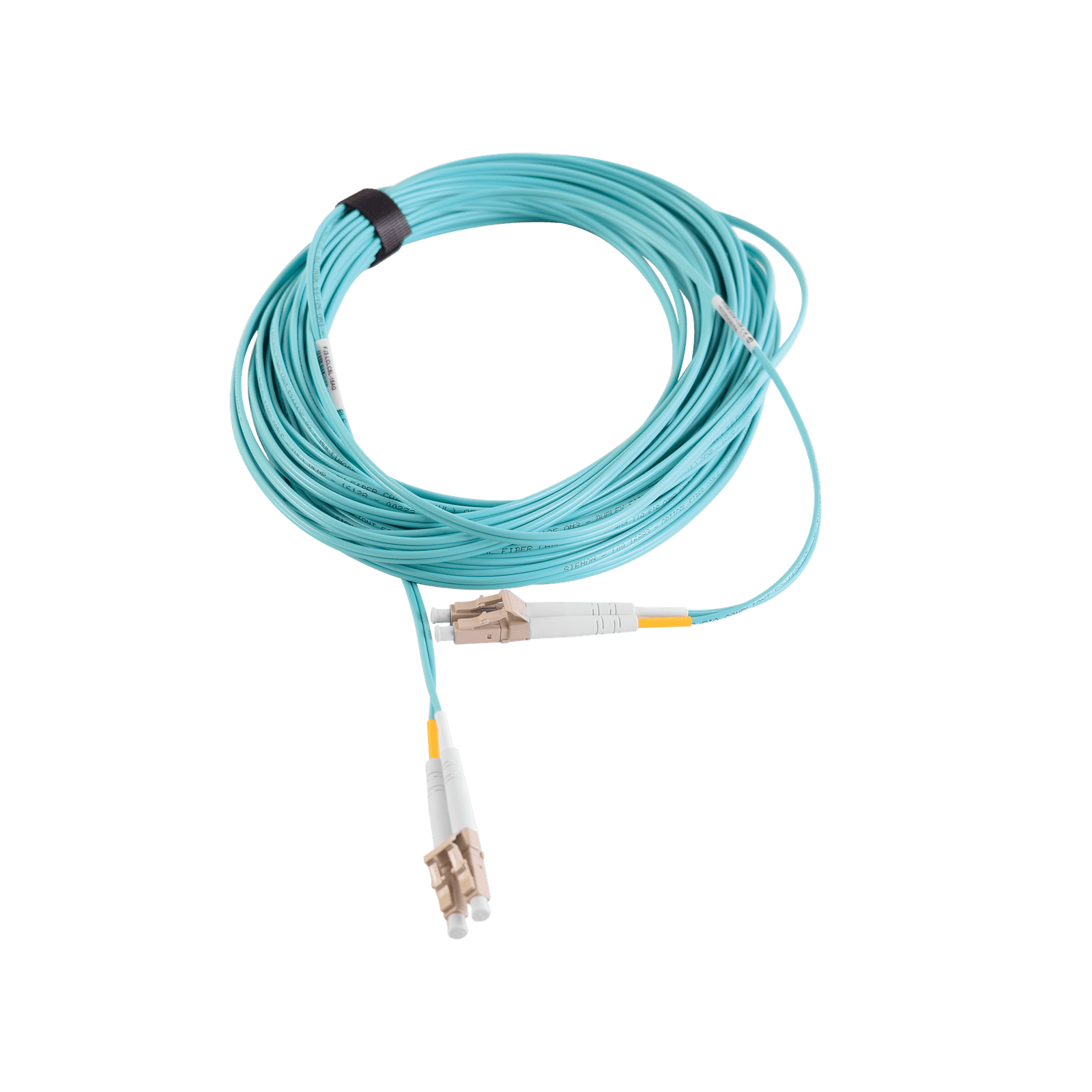 Jumper de Fibra Óptica Multimodo 50/125 XGLO OM3, LC-LC Duplex, OFNR, Color Aqua, 15 Metros FJ2-LCLC5L-15AQ - SIEMON