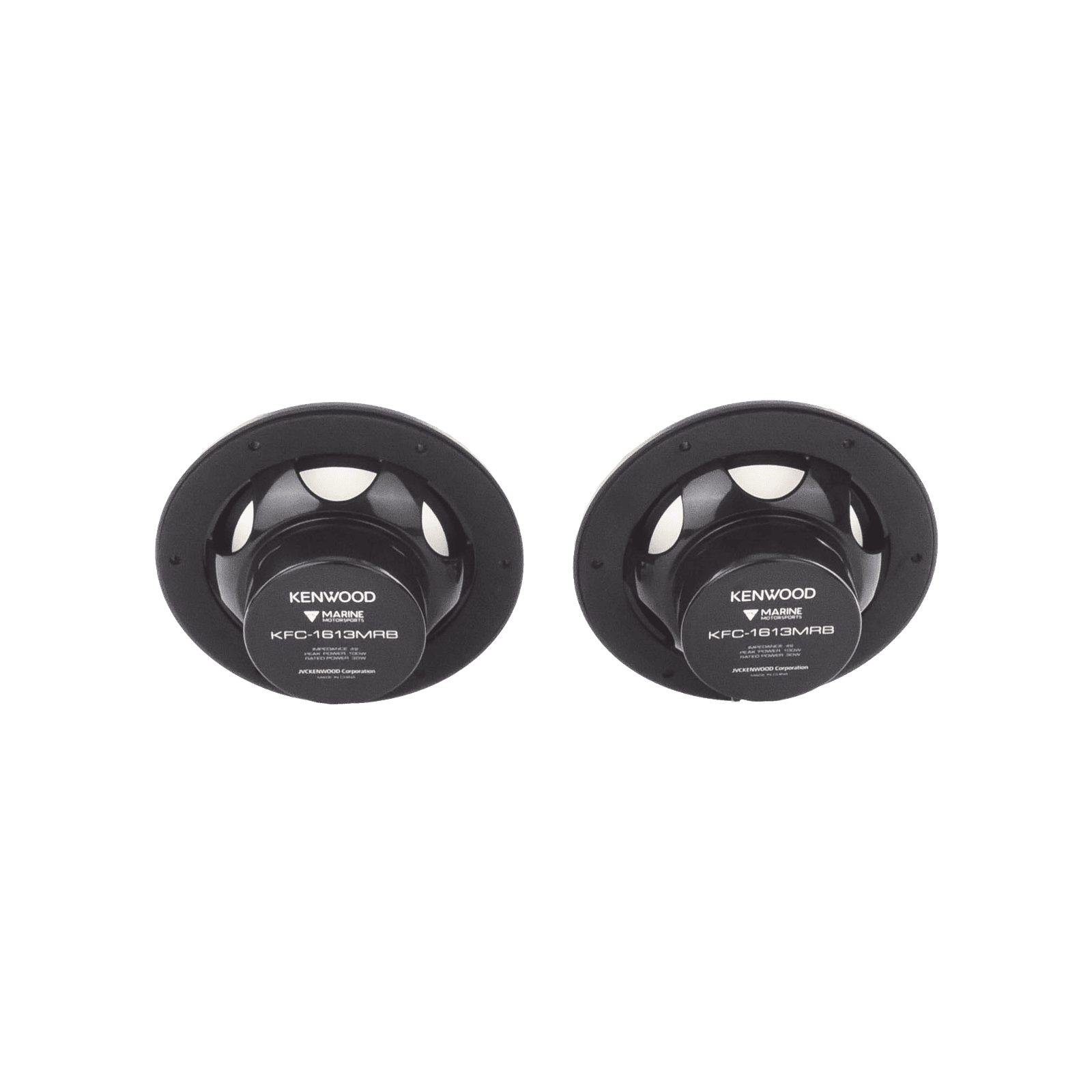 Par de altavoces fabricado en grado marinos en color negro de 6.5″  de 100 W de entrada máxima KFC1613MRB - JVC KENWOOD