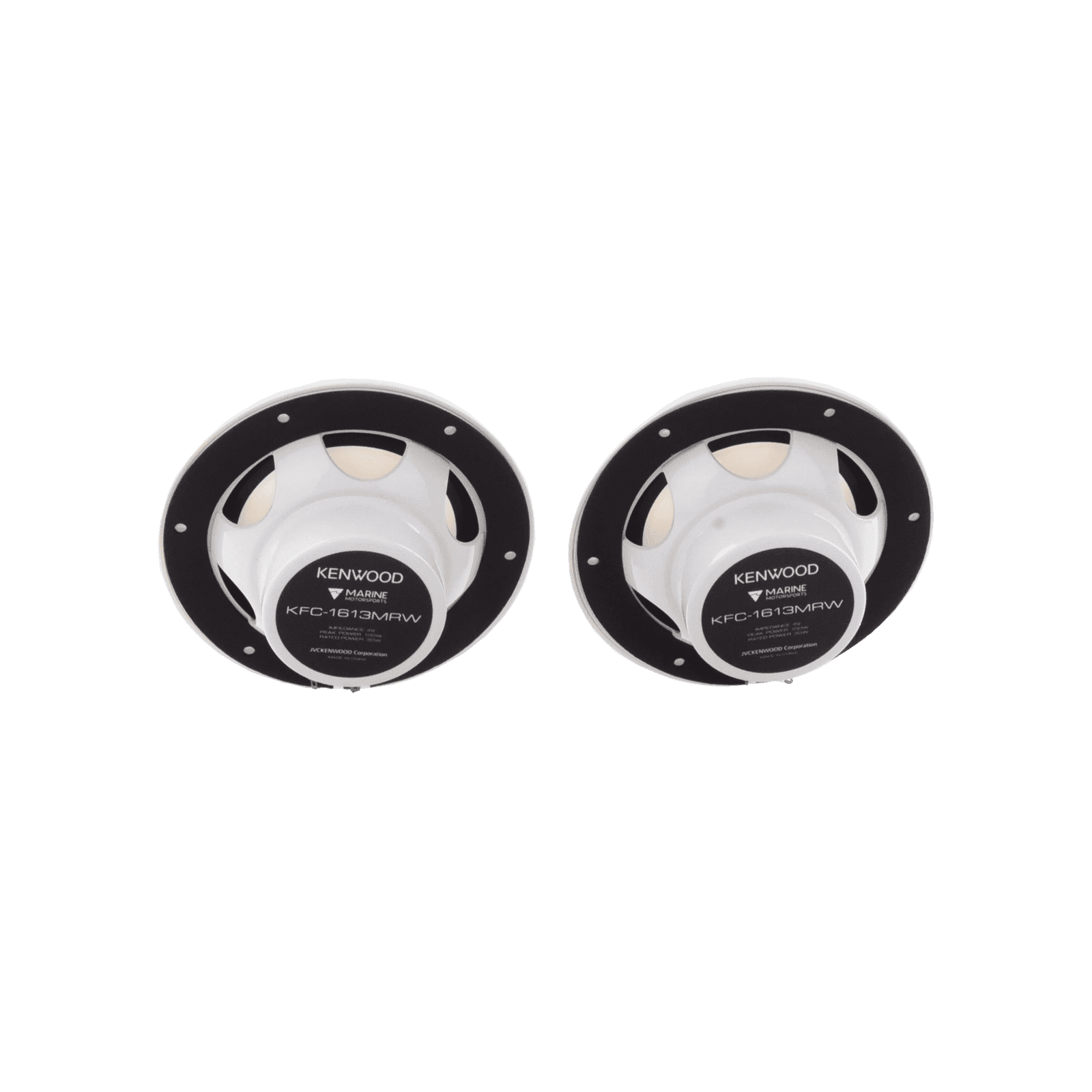 Par de altavoces fabricado en grado marinos en color blanco de 6.5″  de 100 W de entrada máxima KFC-1613MRW - JVC KENWOOD