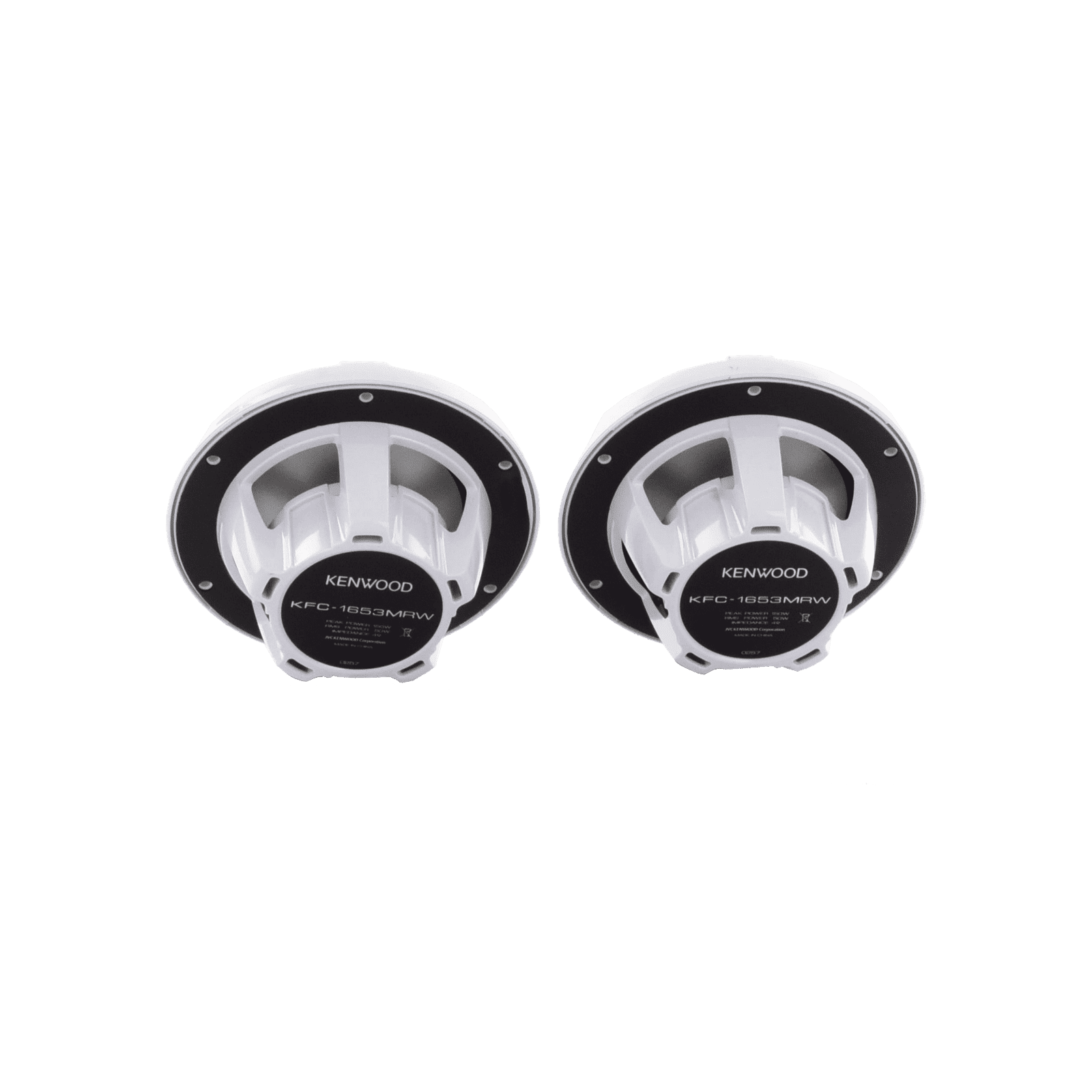 Par de altavoces fabricados en grado marinos en color blanco de 6.5″ potencia máxima de 150 W KFC-1653MRW - JVC KENWOOD