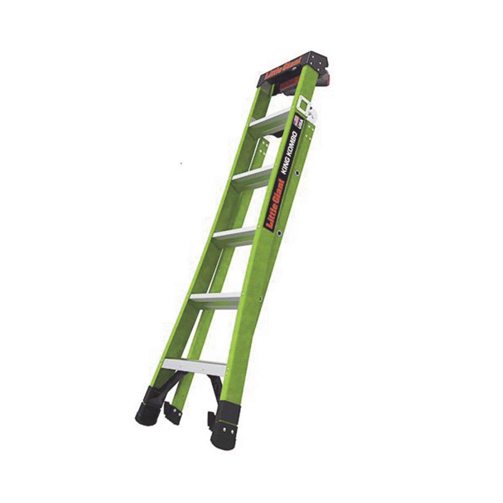 Escalera de Tijera 3 en 1 de 1.8 Metros, Fibra de Vidrio (SKU13906-001). Hecha en E.U.A. (Versión 2.0) KING-KOMBO2-6IA-AC - Little Giant Ladder Systems