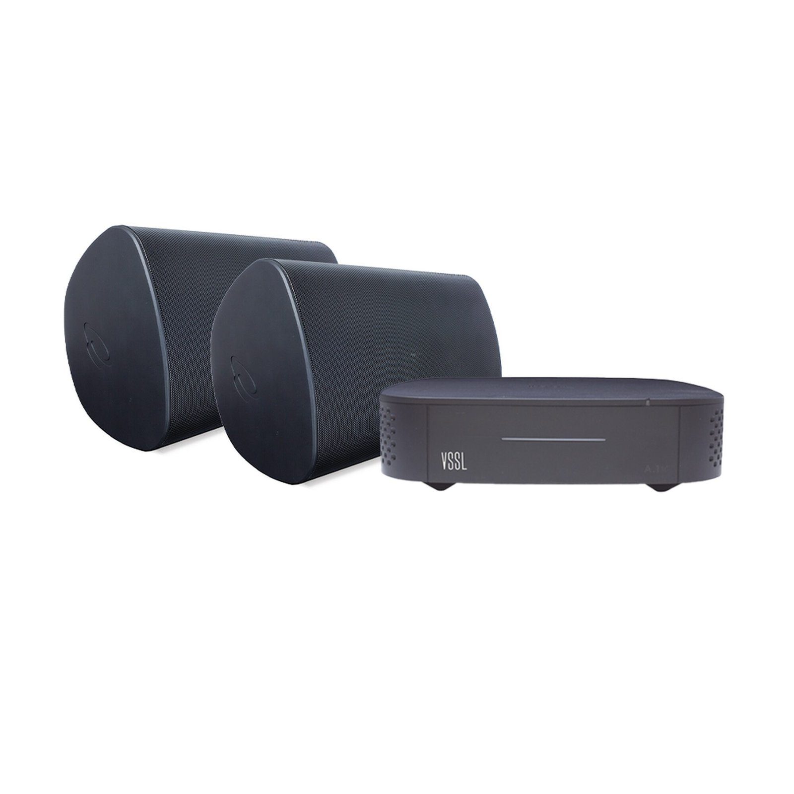 KIT Amplificador VSSL A1X | 2 Bocinas para Montaje Superficial de 6in de TruAudio Modelo OP6BK | Color Negro IP66 A1X/2WSB - VSSL