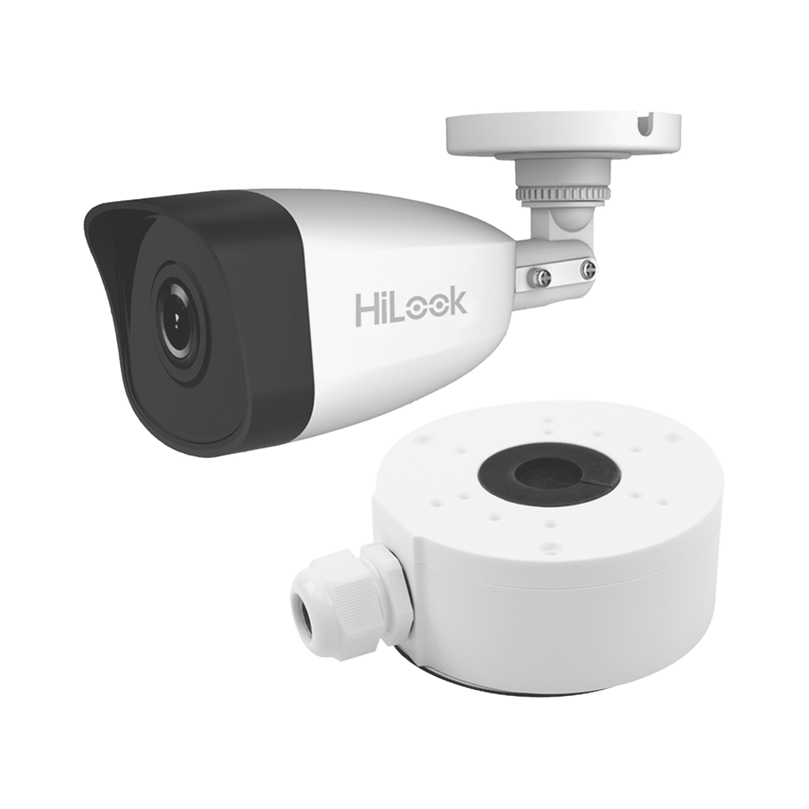 KIT DE CÁMARA + MONTAJE / Bala IP 4 Megapixel / 30 mts IR / Exterior IP67 / PoE / WDR 120 dB / Lente 2.8 mm / H.265+ IPCB140H(C)/XSP - HiLook by HIKVISION