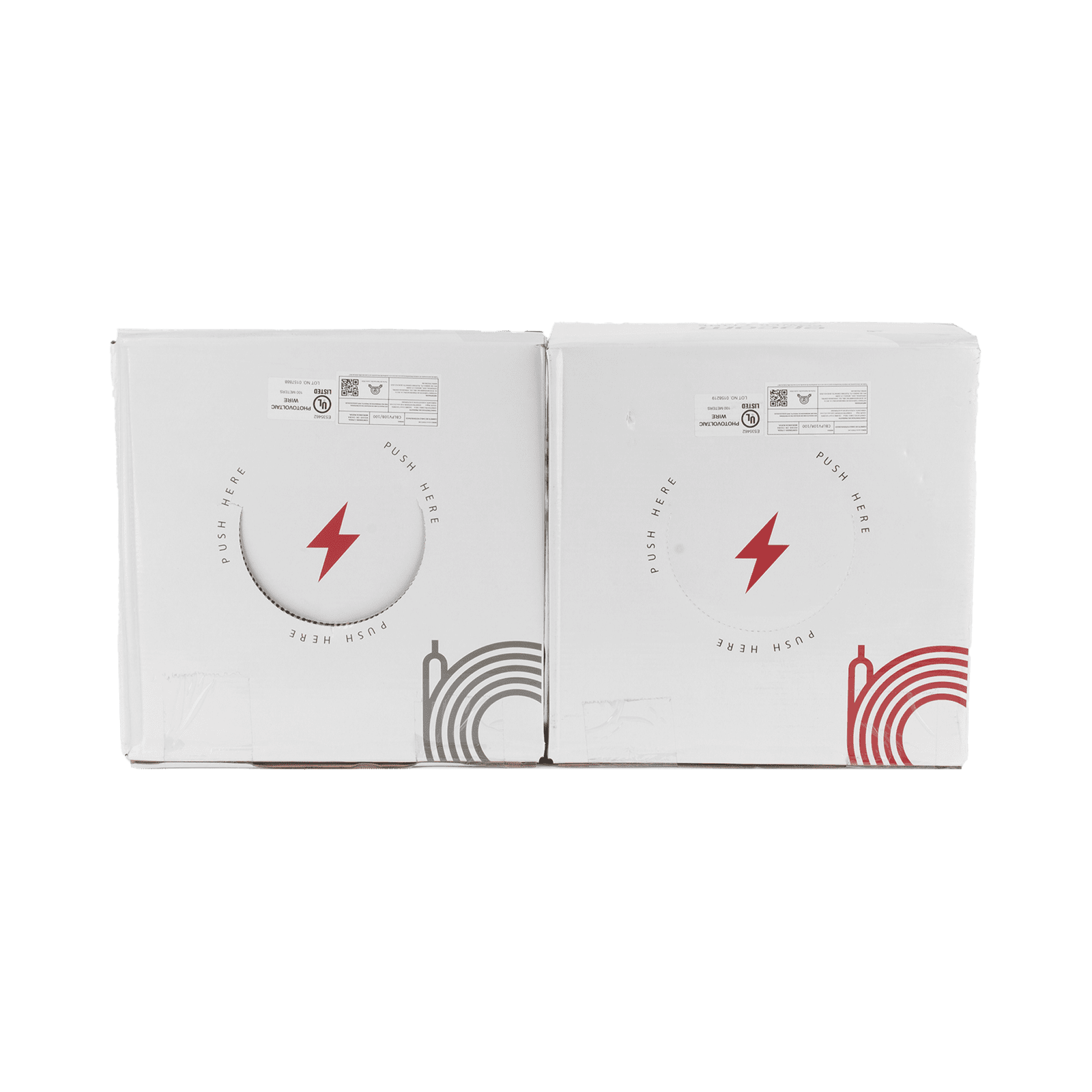 Kit de 2 rollos de 100 metros de cable fotovoltaico de cobre, rojo y negro, calibre 10 AWG (6mm²), Tipo PV, 1000/2000 V y 120°C. KIT2CBLPV10RB/100 - EPCOM POWERLINE