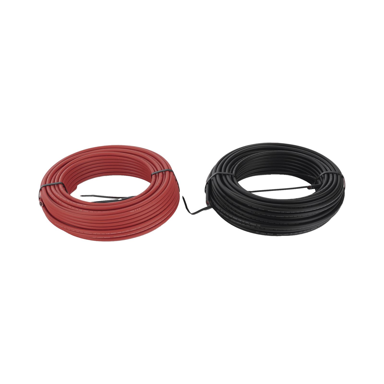 Kit de 2 rollos de 25 metros de cable fotovoltaico de cobre, rojo y negro, calibre 10 AWG (6mm²), Tipo PV, 1000/2000 V y 120°C. KIT2CBLPV10RB/25 - EPCOM POWERLINE