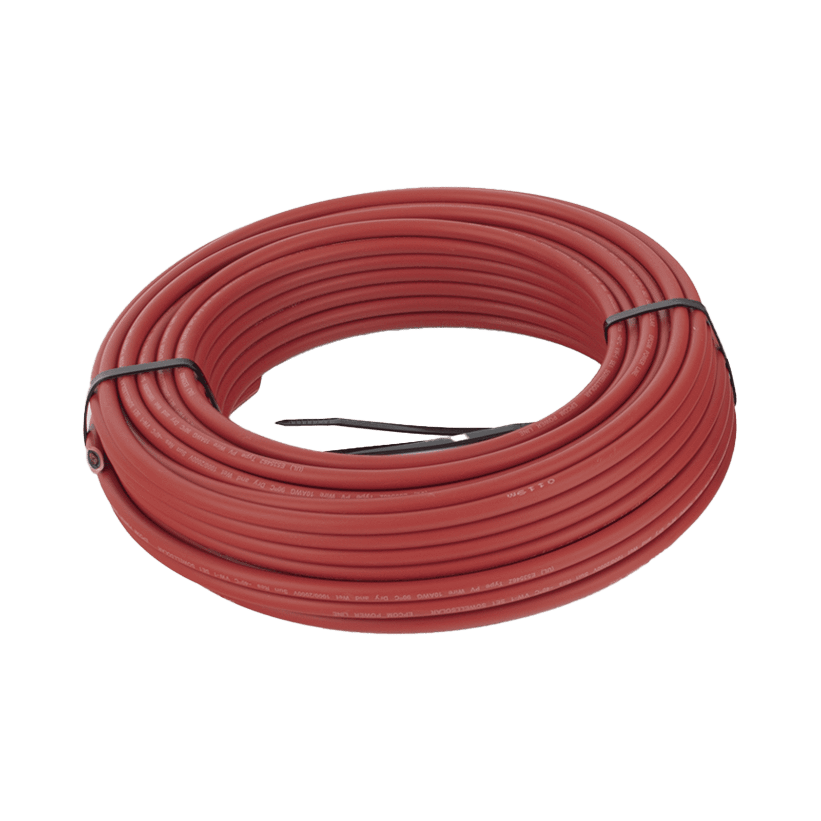 Kit de 2 rollos de 50 metros de cable fotovoltaico de cobre, rojo y negro, calibre 10 AWG (6mm²), Tipo PV,  1000/2000 V y 120°C. KIT2CBLPV10RB/50 - EPCOM POWERLINE