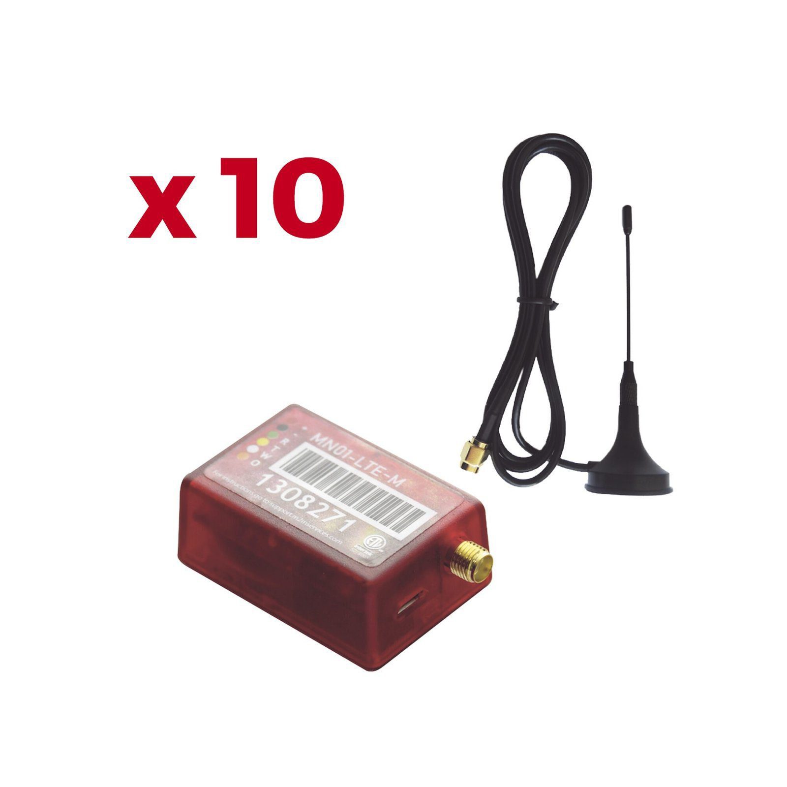 KIt de 10 Comunicadores de Alarma MN01LTEM con Antena 4GLTEM and 5G / Incluyen 2 Años de Cobertura / Aplicación Gratuita / Cero Configuración / Compatible Honeywell/DSC/CROW/PIMA KIT10MN01 - M2M SERVICES
