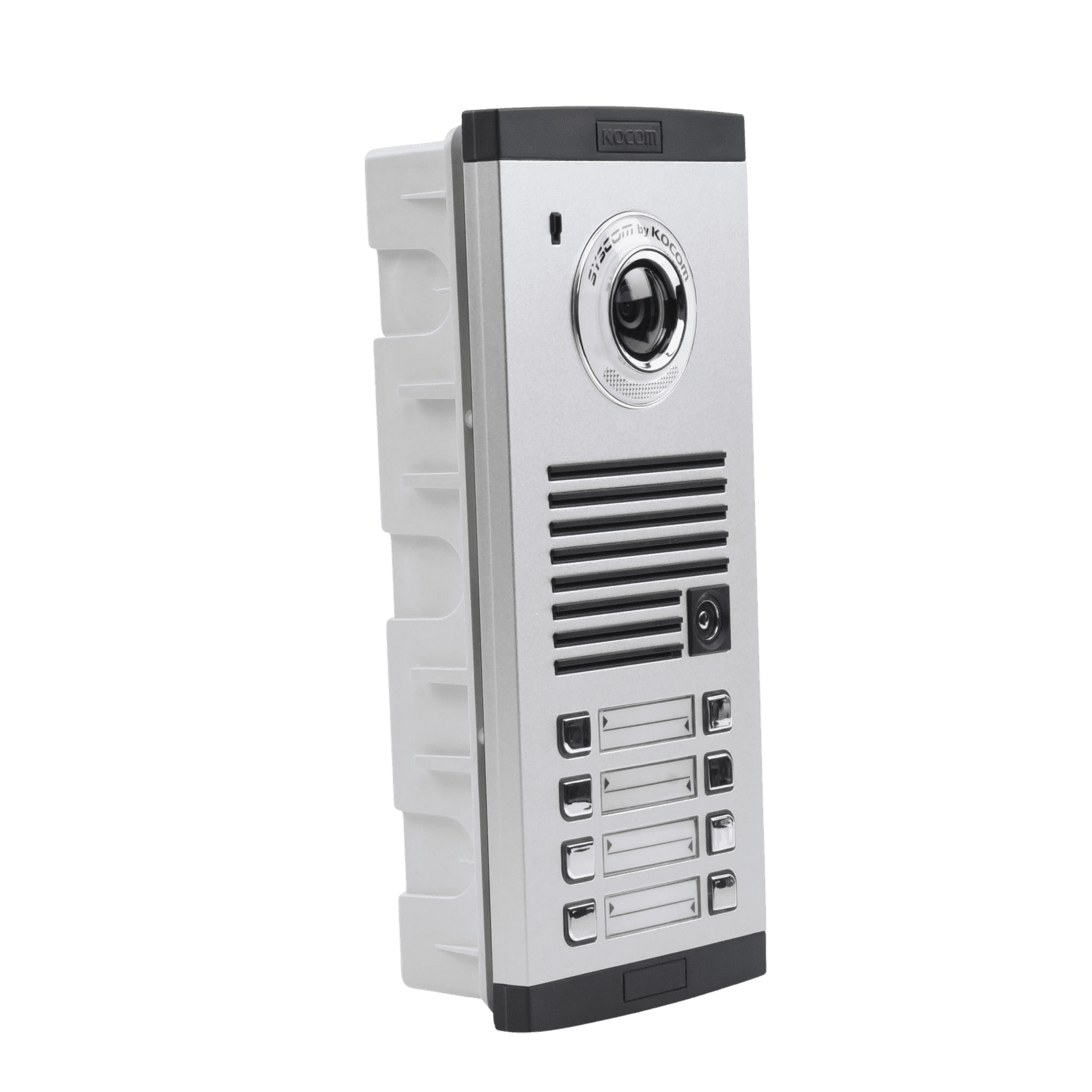 Frente de calle para 8 Apartamentos, compatible con monitores de 4 hilos, expandible a 20 o 32 deptos. KVL-C308I - KOCOM