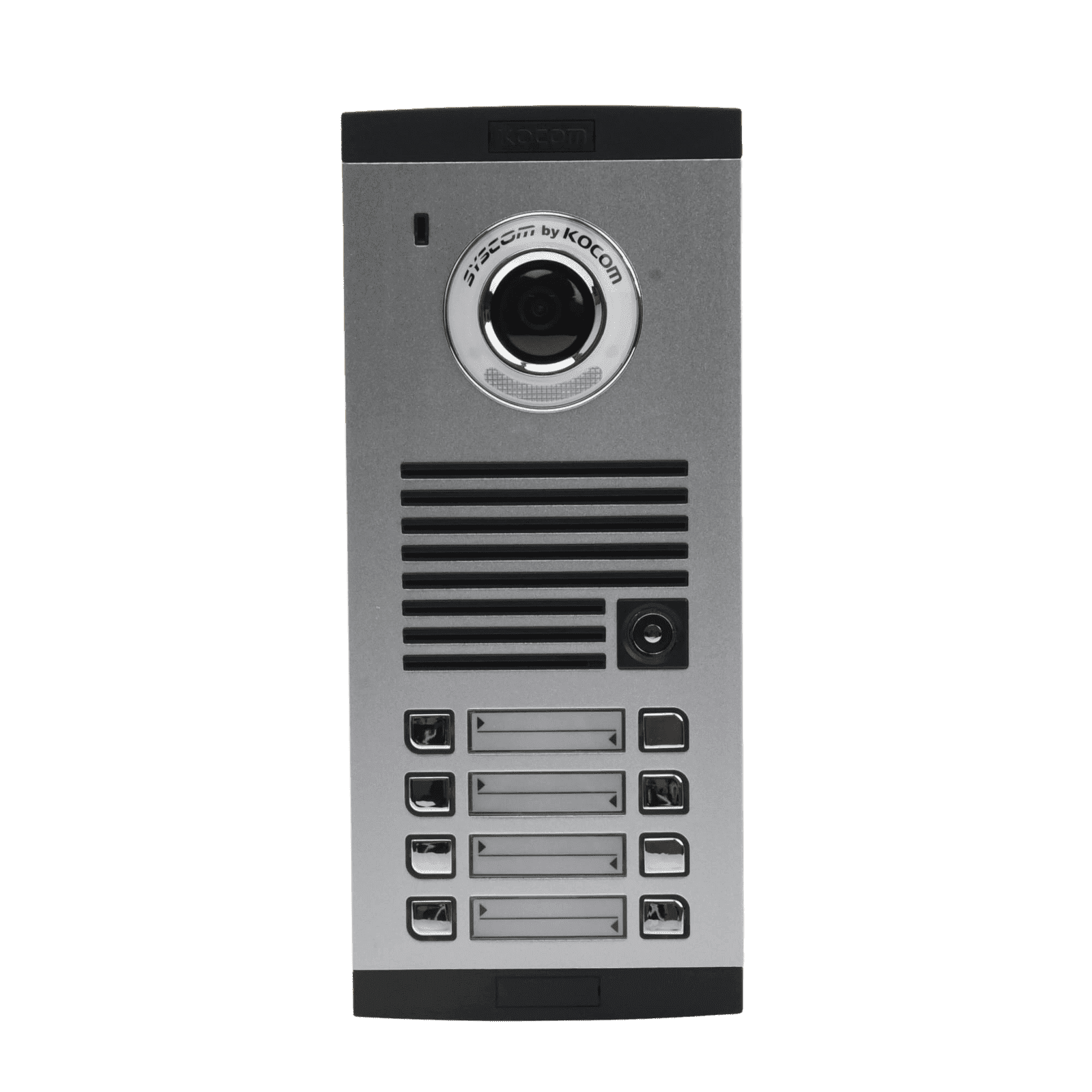 Frente de calle para 8 Apartamentos, compatible con monitores de 4 hilos, expandible a 20 o 32 deptos. KVL-C308I - KOCOM