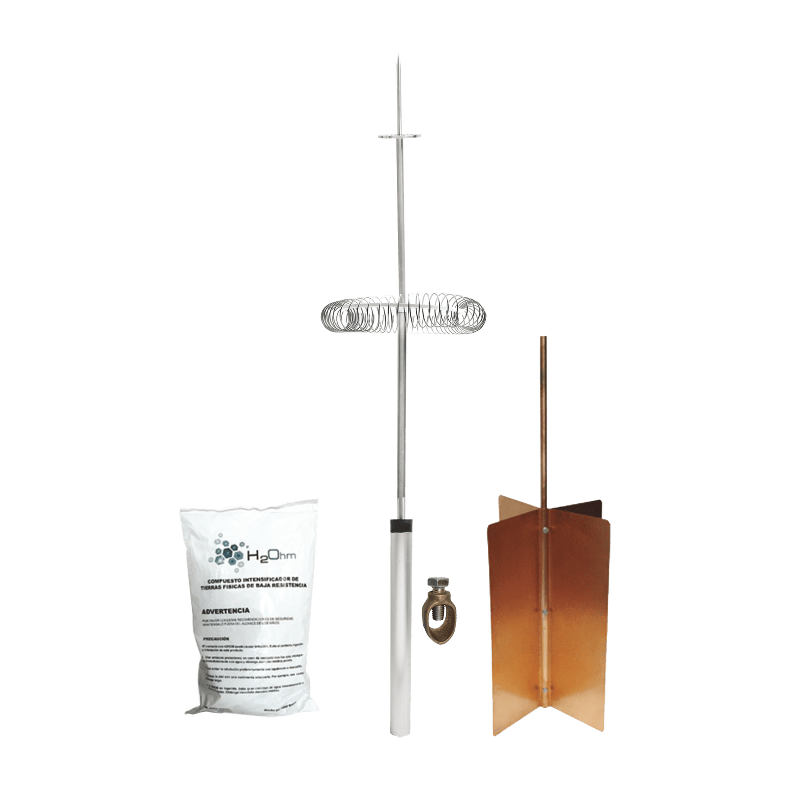 Kit Básico de Pararrayo con Punta Dipolo y Electrodo Tipo Rehilete. Instalación en Poste o Torre. KIT-DIPOLO-BASIC - TOTAL GROUND