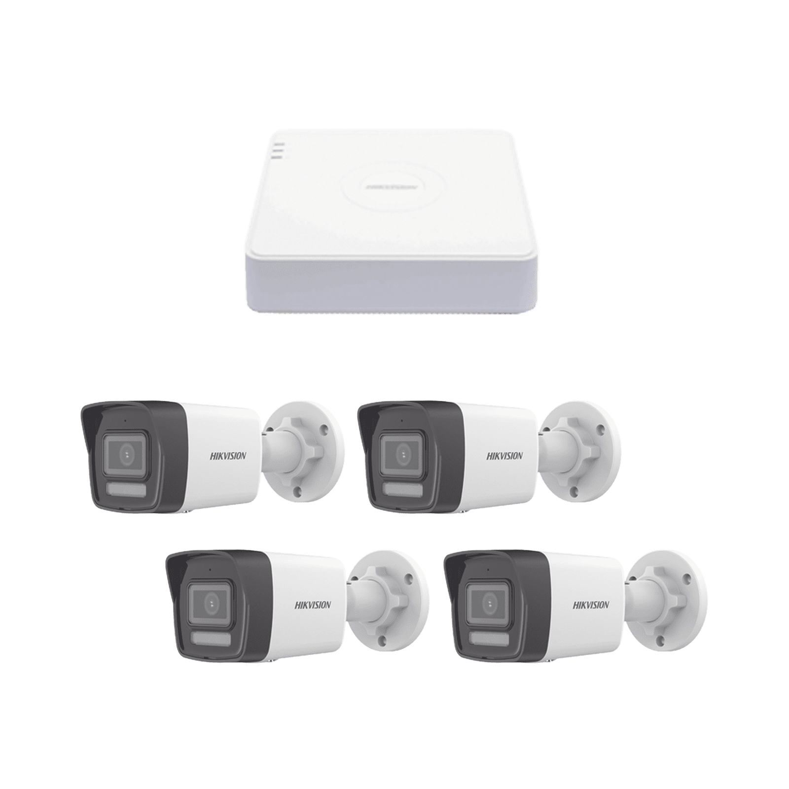 Kit IP 1080p (2 Megapixel) / NVR de 4 Canales con 4 Puertos PoE / 4 Cámaras IP Bala ColorVu Lite y ACUSENSE Lite / Micrófono Integrado KIPCV2M/4B - HIKVISION