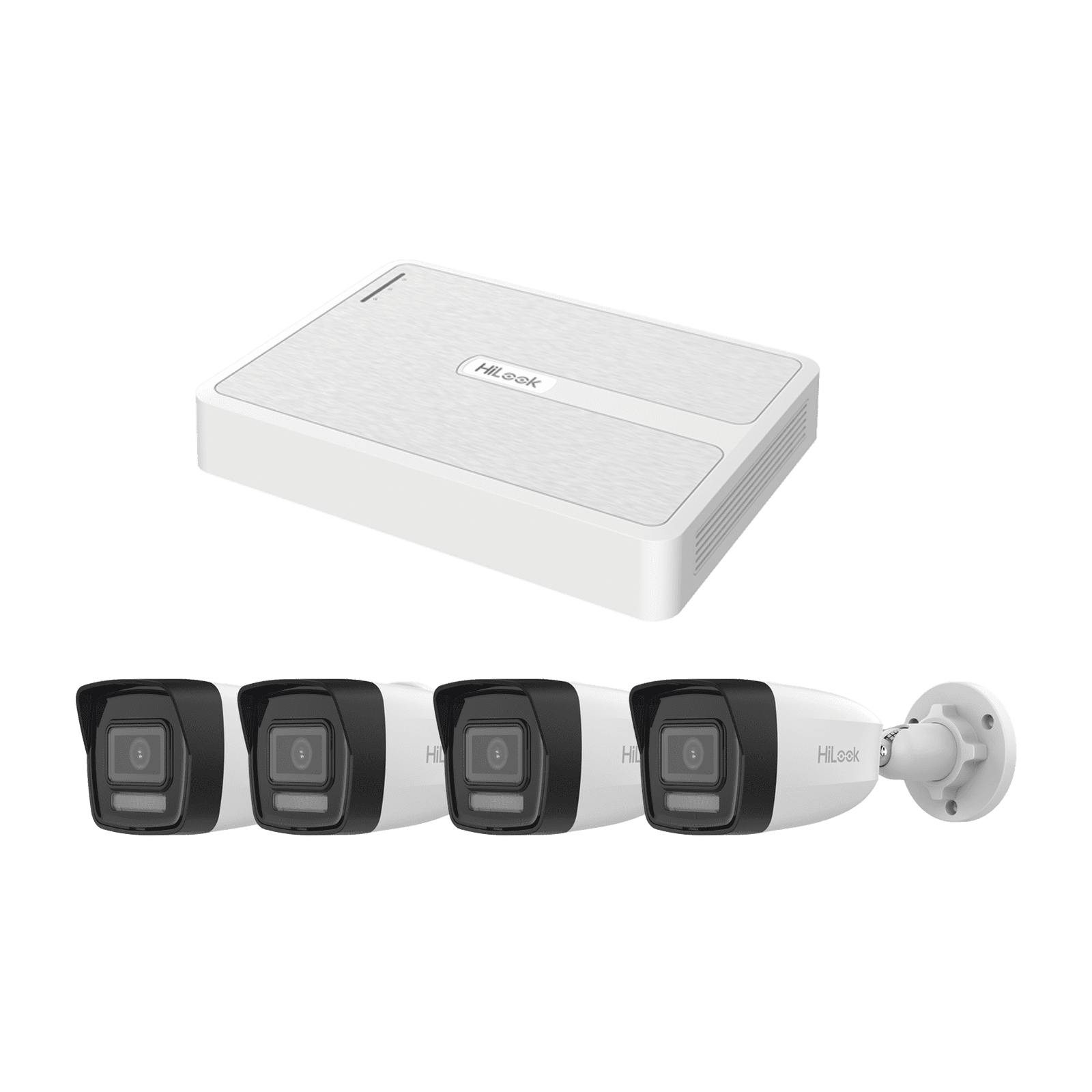 Kit IP 2 Megapixel / NVR de 8 Canales con 8 Puertos PoE / 4 Cámaras IP Bala para Exterior / Micrófono Integrado KIPH4B4MP/A - HiLook by HIKVISION