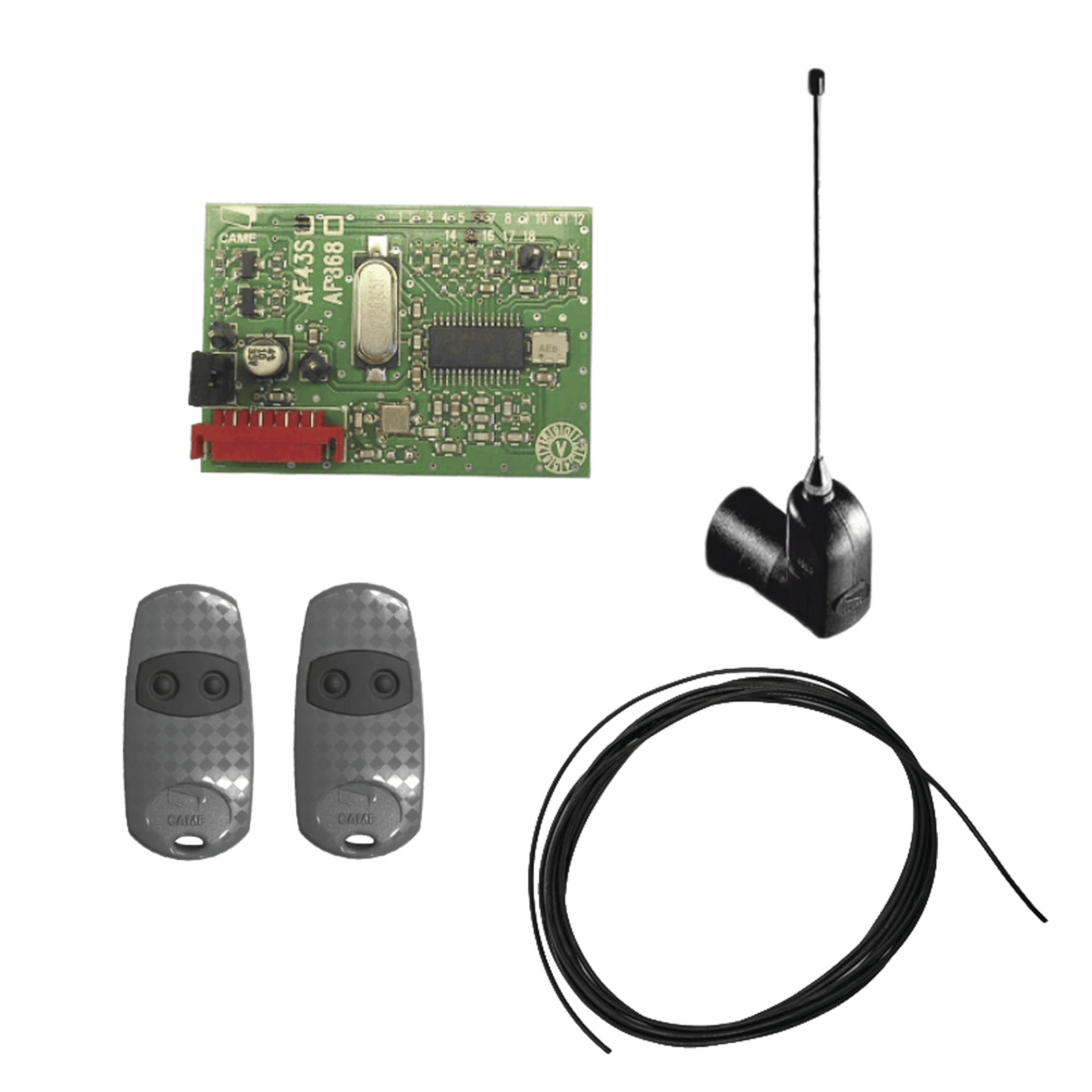 Kit Receptor inalámbrico con antena / Hasta 45M en linea de vista / INCLUYE dos controles  y 3 metros de cable RG58 para la antena KIT-CME-WL - CAME