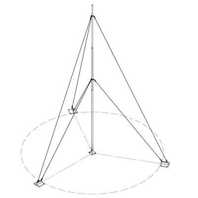 Kit con Mástil Telescópico de 15 m con Accesorios de Instalación (No incluye retenida). KIT-SLM-15 - SYSCOM TOWERS