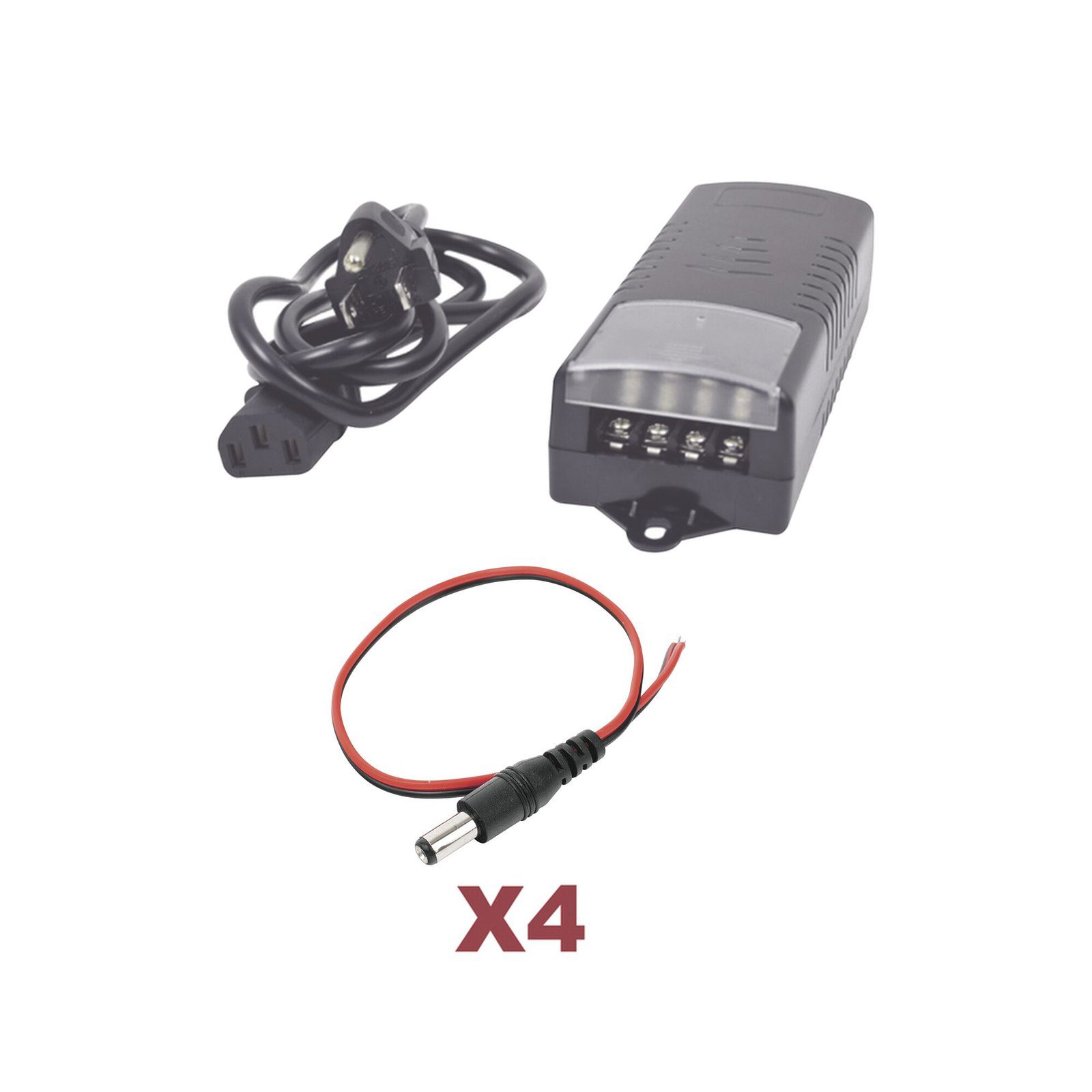 Kit con fuente EPCOM con salida de 12 Vcc a 5 Amper con 4 salidas / Incluye conectores K1-PS12DC4C - EPCOM POWERLINE